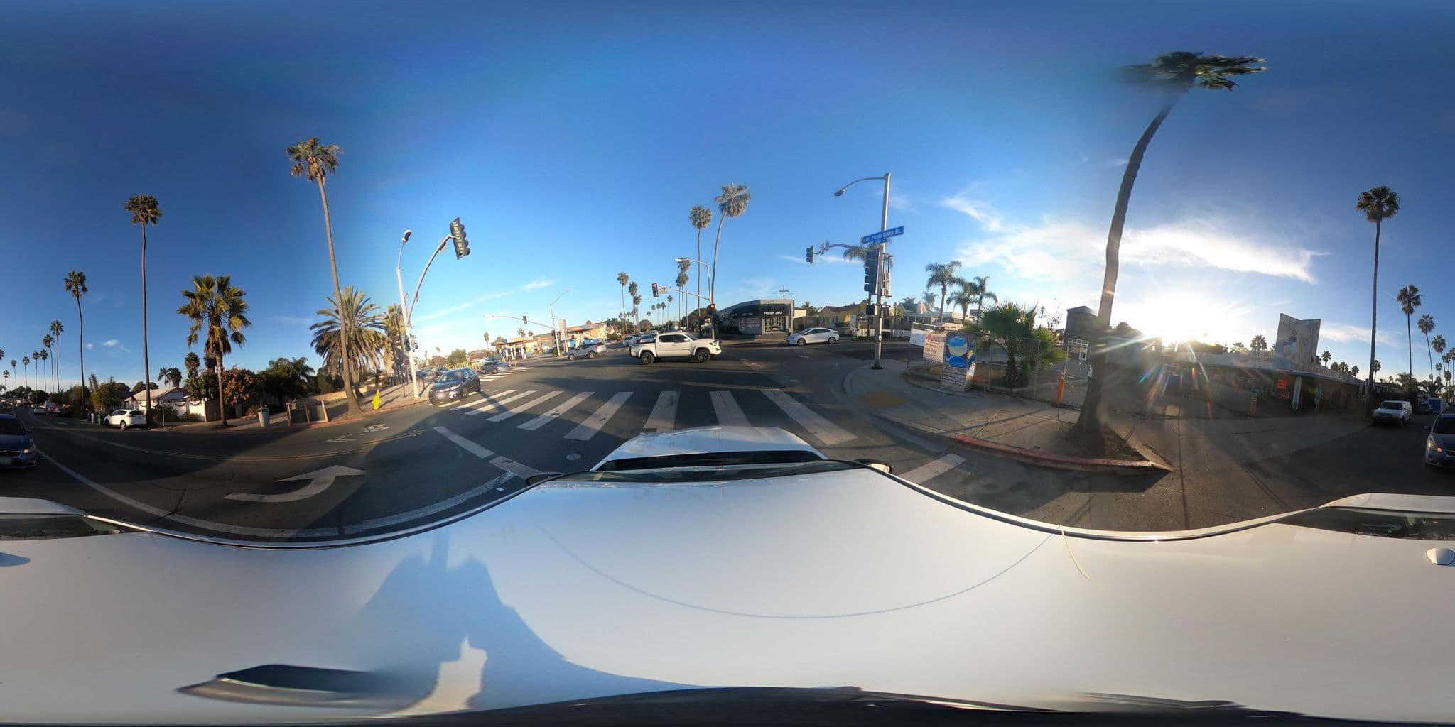 Street view near blue house, San Diego — © GoProMAX3M (CC BY-SA · Mapillary)