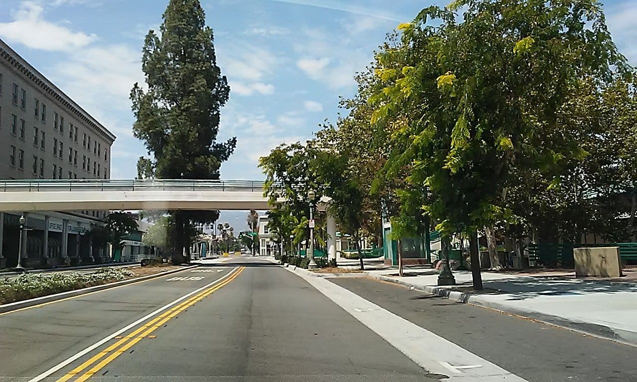 Street view near First Hotel International, San Bernardino — © aqua01 (CC BY-SA · Mapillary)