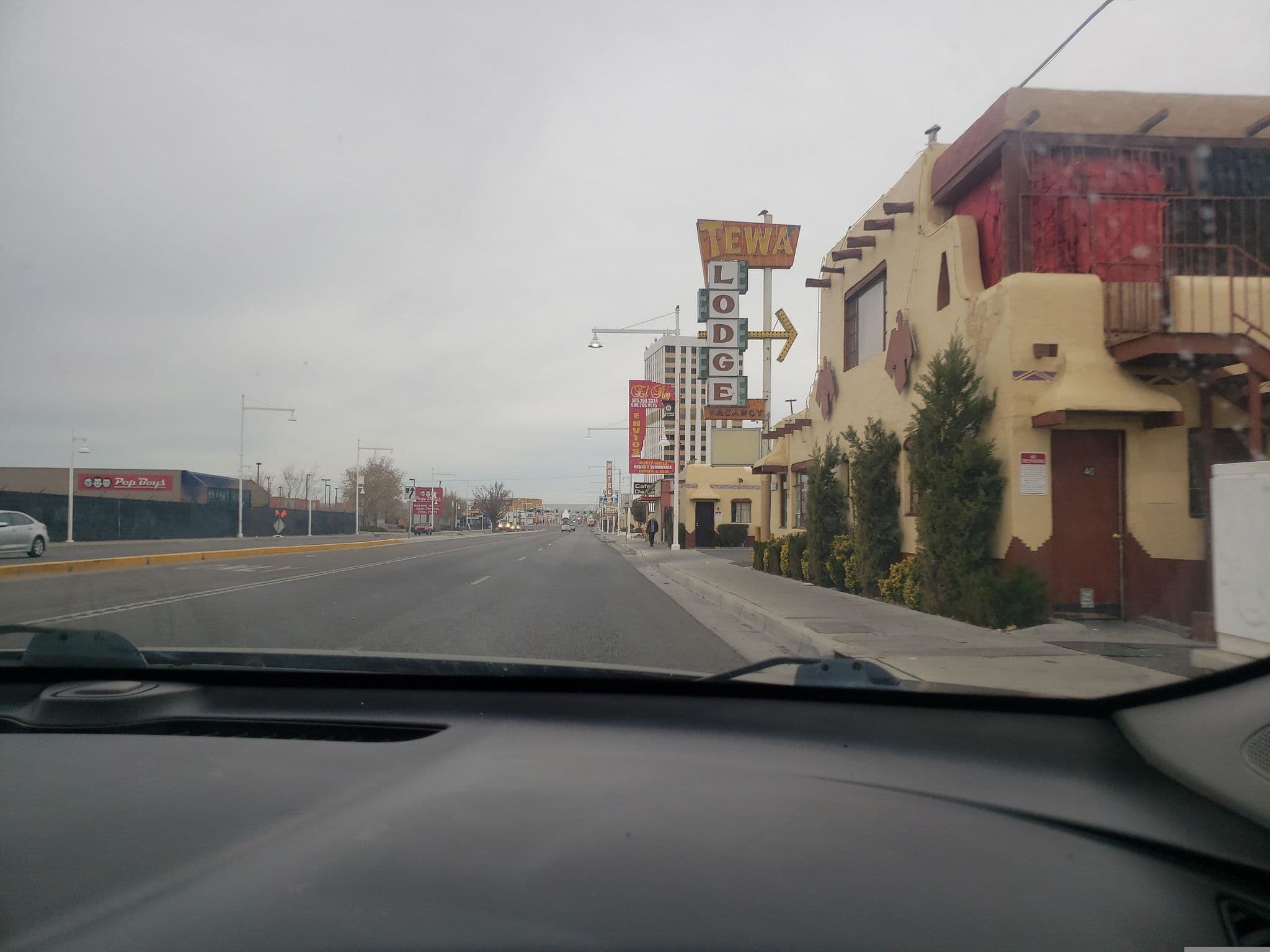 Street view near Tewa Motor Lodge, Albuquerque — © finneystreetview (CC BY-SA · Mapillary)