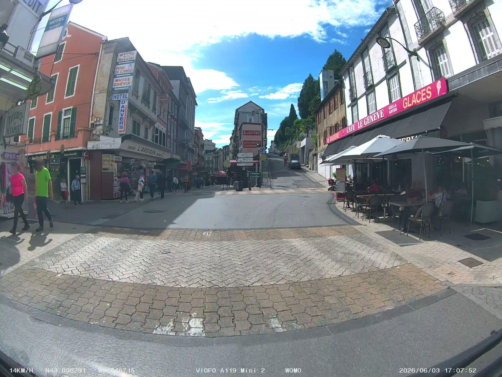 Street view near Hotel Le Coupole, Lourdes — © soulcover (CC BY-SA · Mapillary)