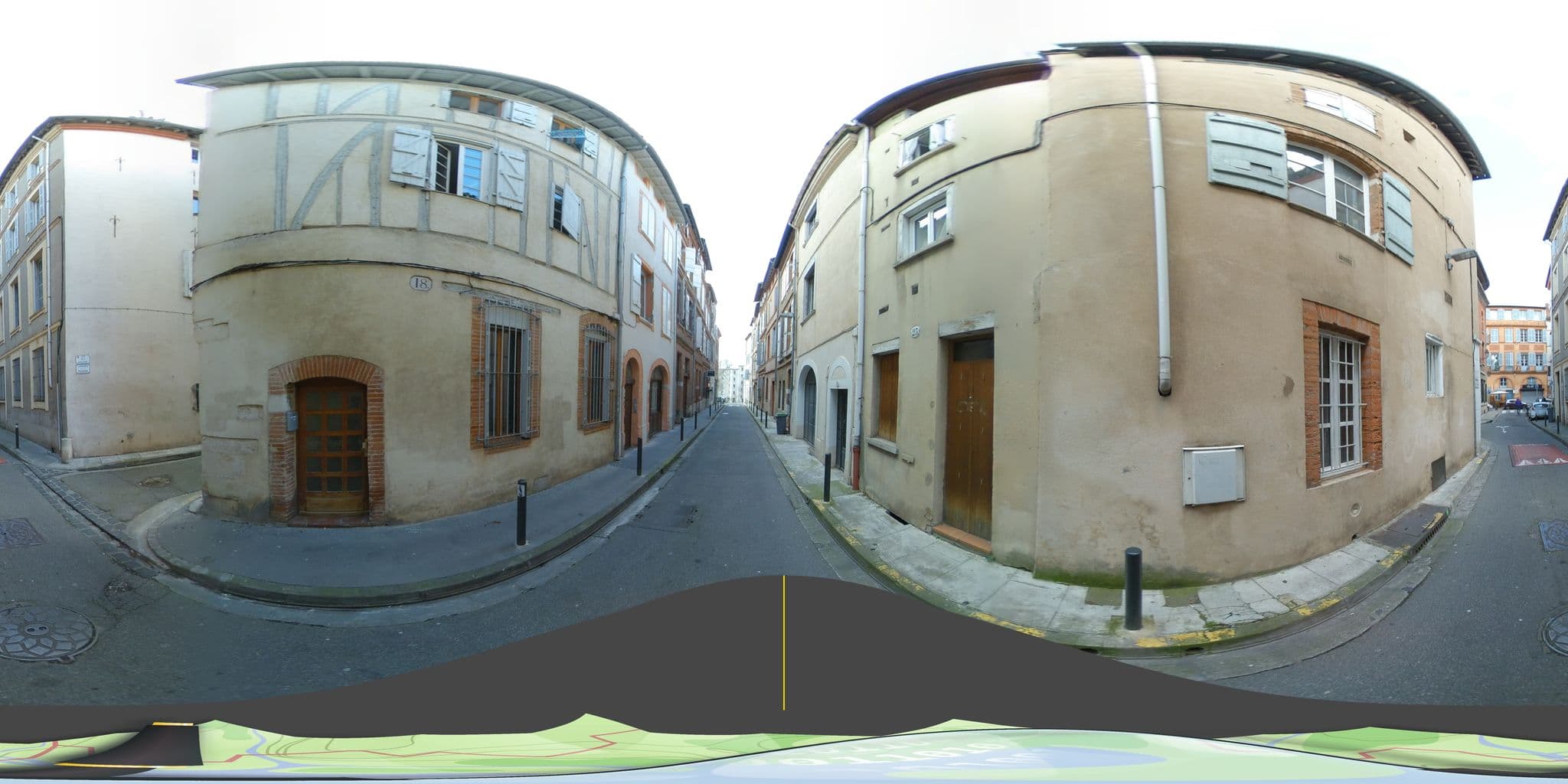 Street view near Le petit Moulin, Toulouse — © tyndare (CC BY-SA · Mapillary)