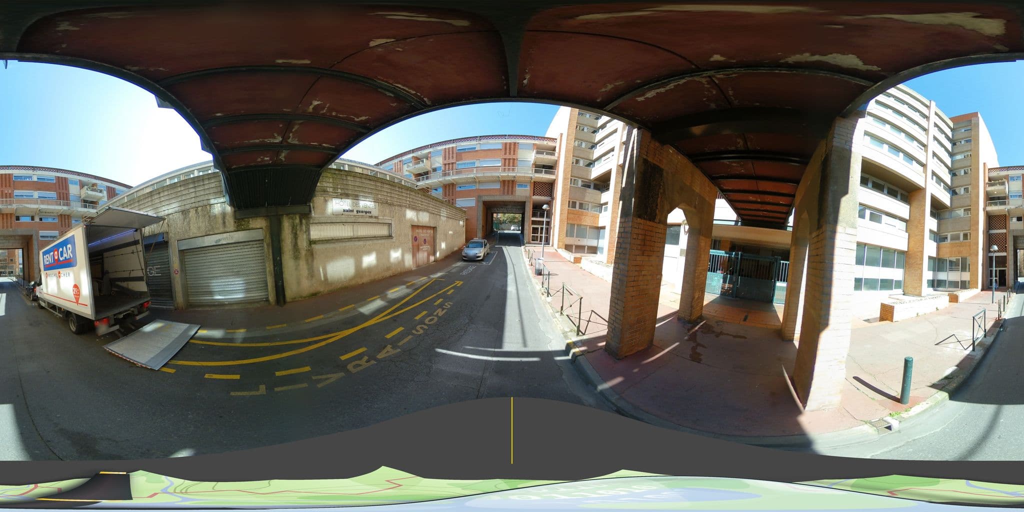 Street view near Hôtel des Ventes Saint-Georges, Toulouse — © tyndare (CC BY-SA · Mapillary)