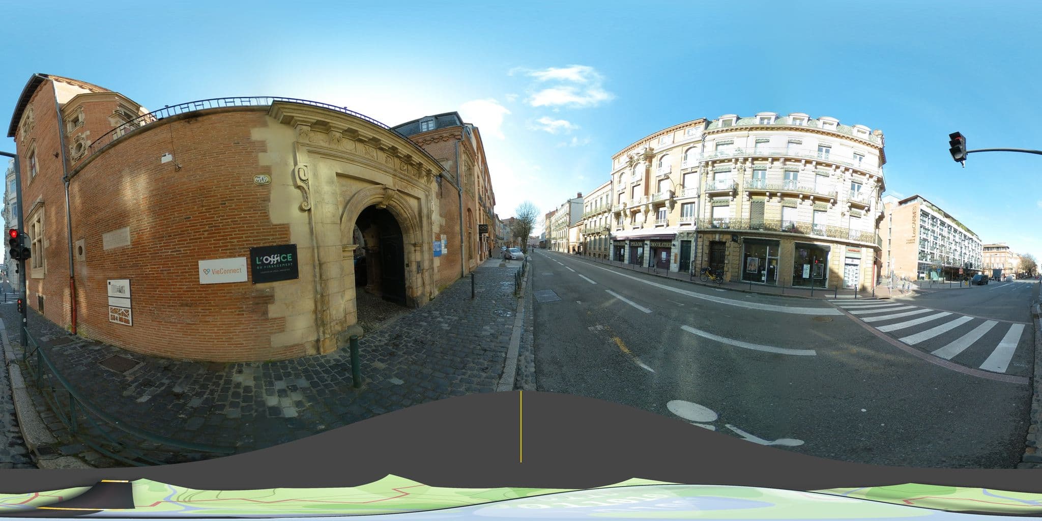 Street view near Hôtel du Vieux Raisin, Toulouse — © tyndare (CC BY-SA · Mapillary)