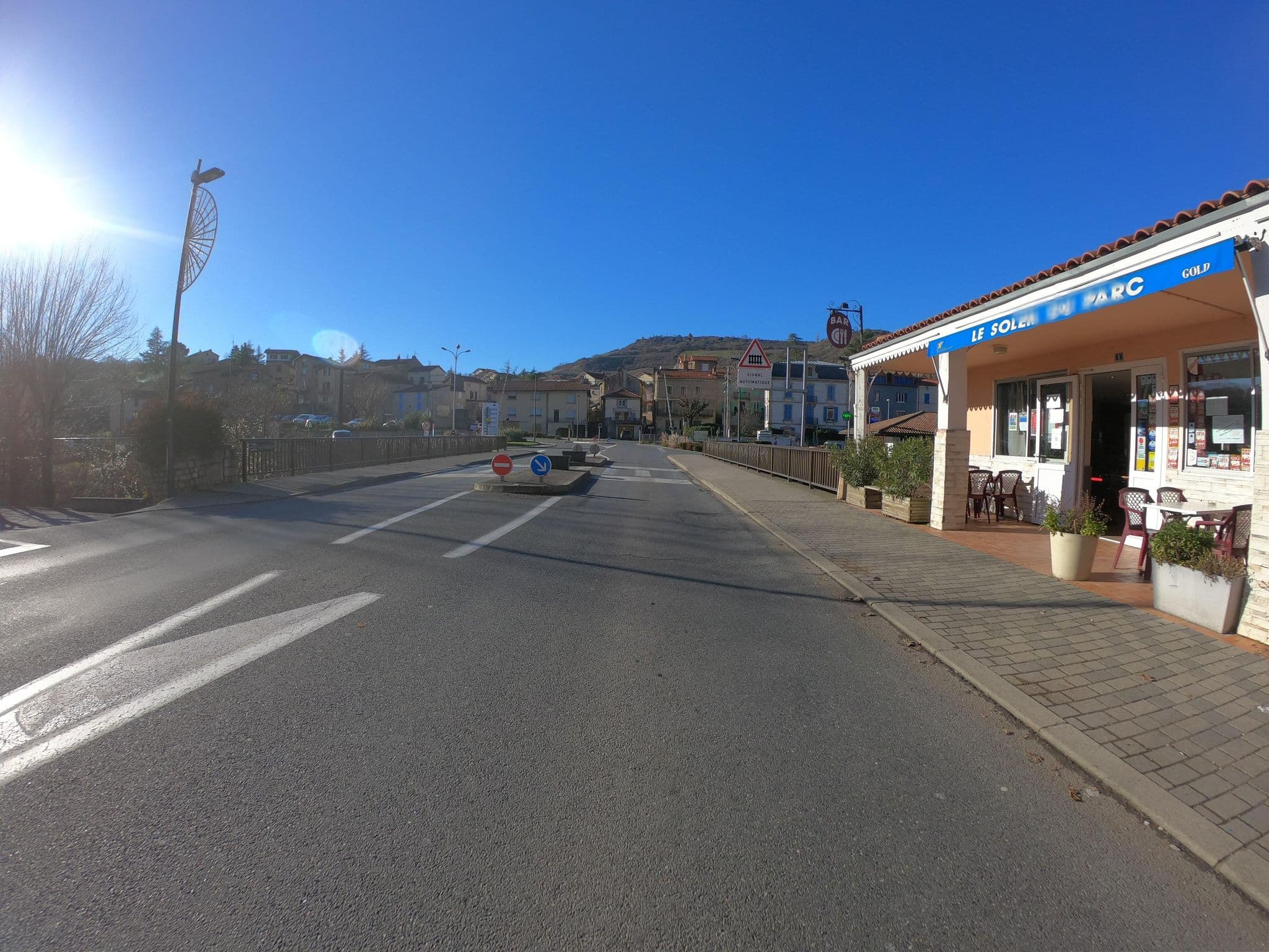 Street view near Hôtel de la Tour, Saint-Georges-de-Luzençon — © joostjakob (CC BY-SA · Mapillary)