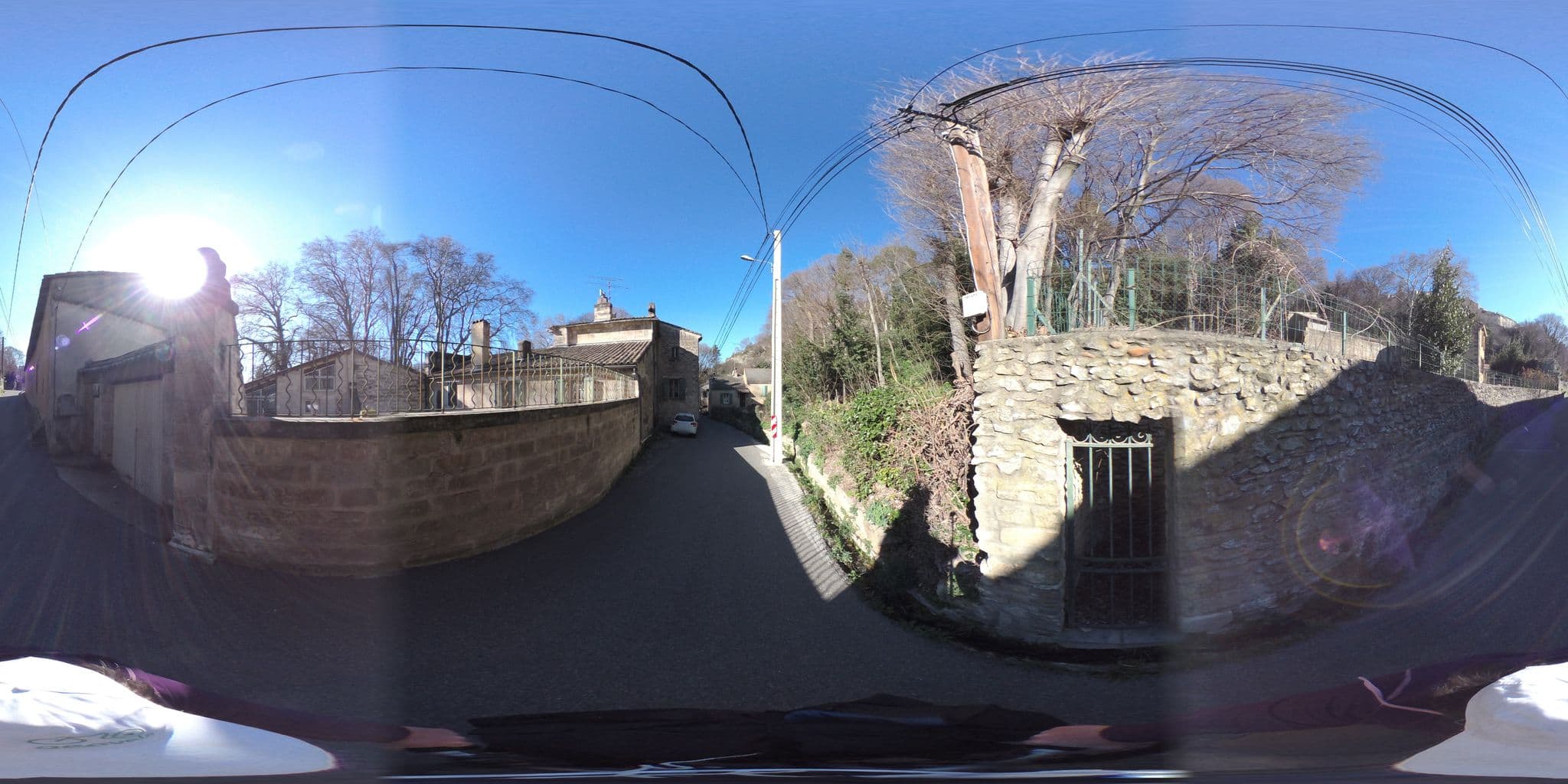 Street view near Pontmartin Chateau, Les Angles — © geovelo (CC BY-SA · Mapillary)