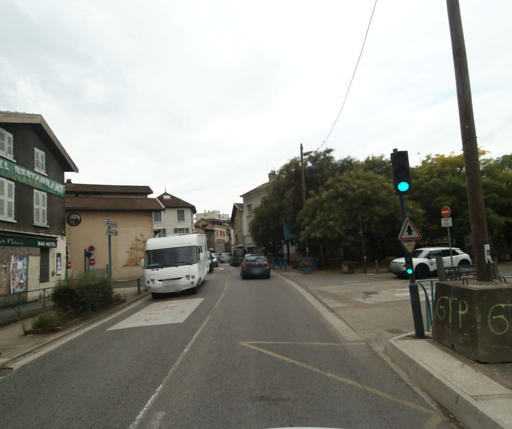 Street view near Hôtel Restaurant de la Place, Gières — © sogefi (CC BY-SA · Mapillary)