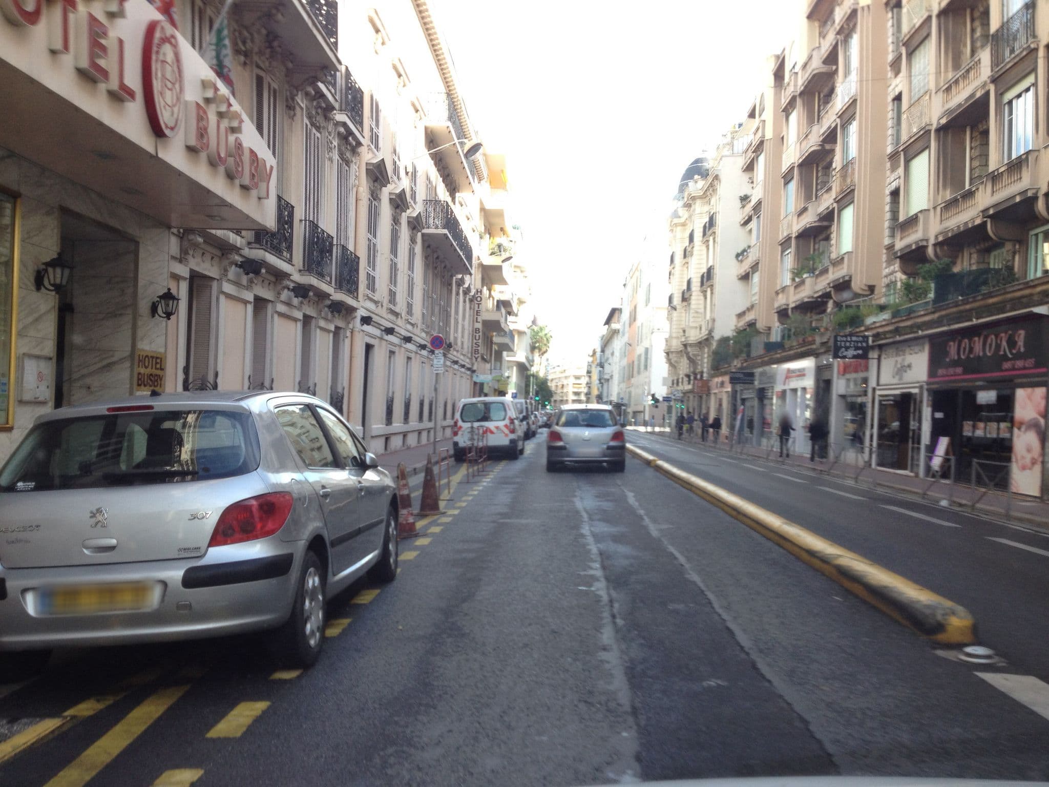 Street view near Hôtel Busby Nice, Jean-Médecin — © zimmy (CC BY-SA · Mapillary)