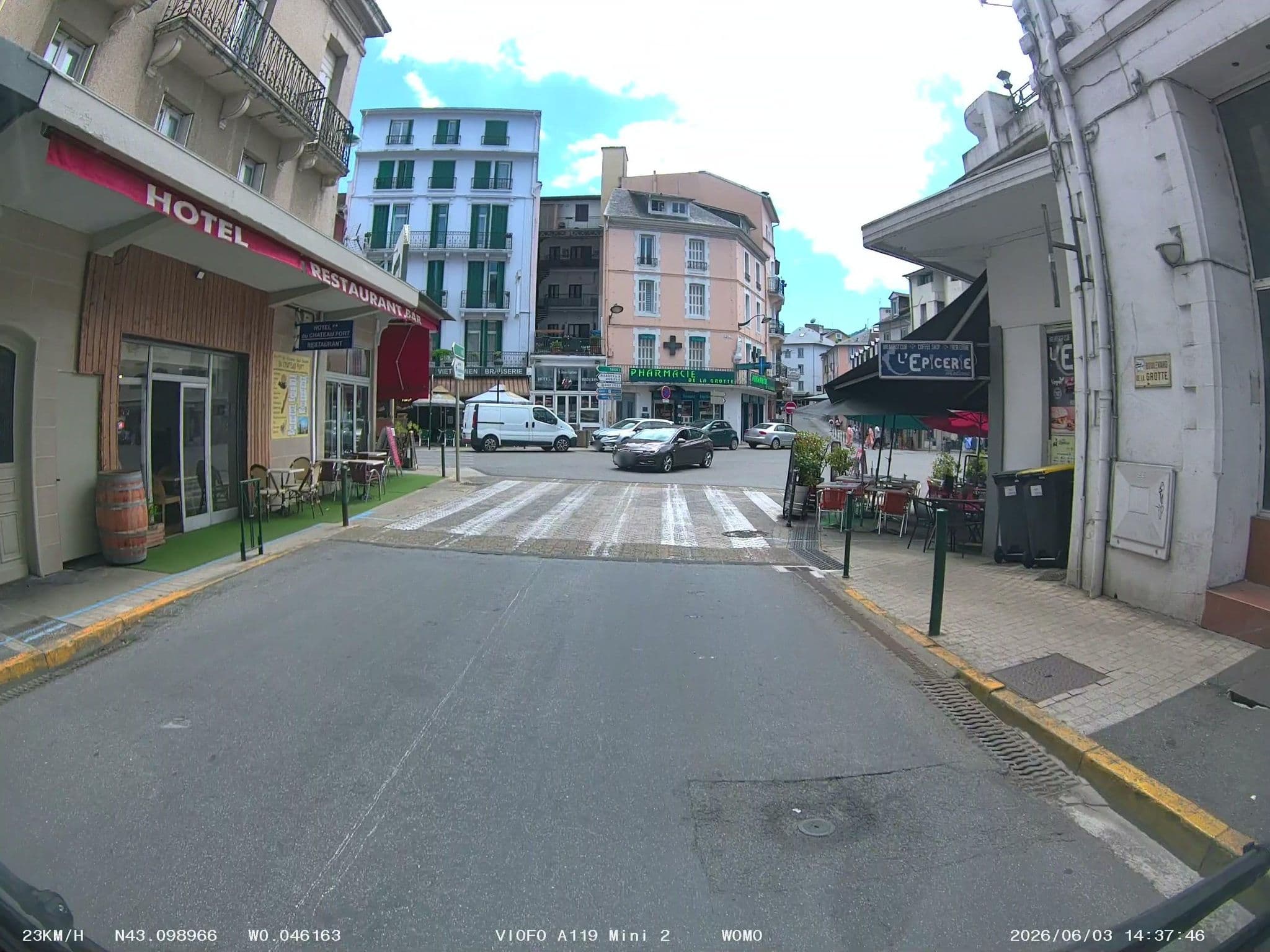 Street view near Hôtel Croix des Nordistes, Lourdes
