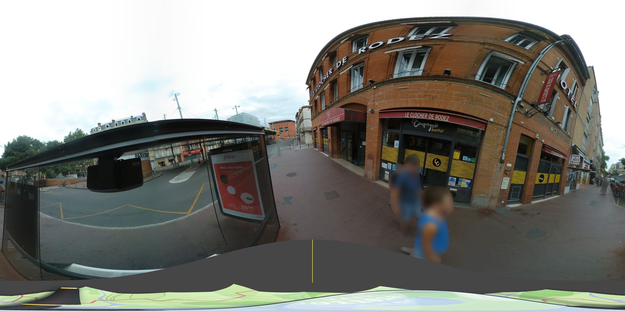 Street view near Hôtel Le Clocher de Rodez, Toulouse — © tyndare (CC BY-SA · Mapillary)