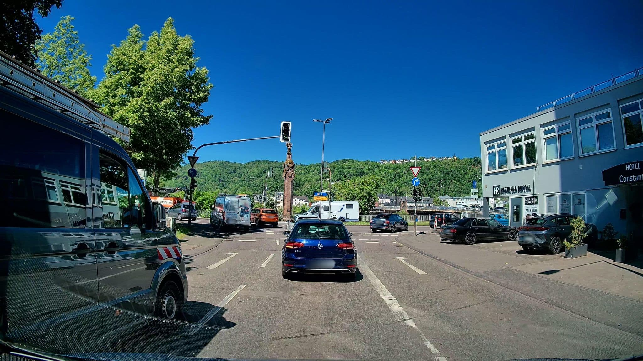Street view near Hotel Restaurant Constantin Trier, Trier — © kalcaaro (CC BY-SA · Mapillary)