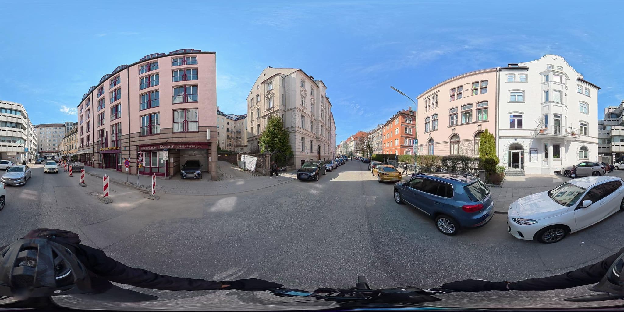 Street view near Hotel Exquisit, Munich — © osmplus_org (CC BY-SA · Mapillary)