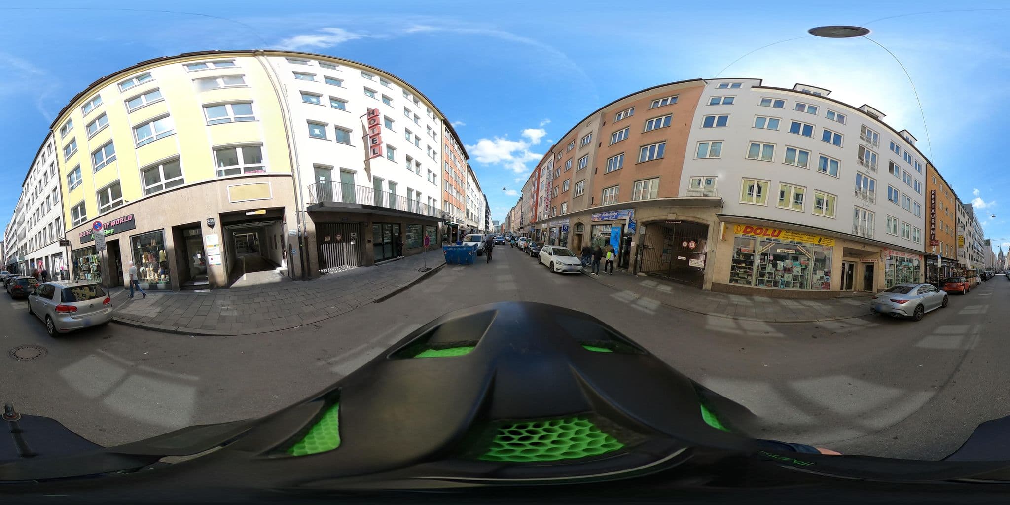 Street view near Hotel Maya, Munich — © stephanesser (CC BY-SA · Mapillary)