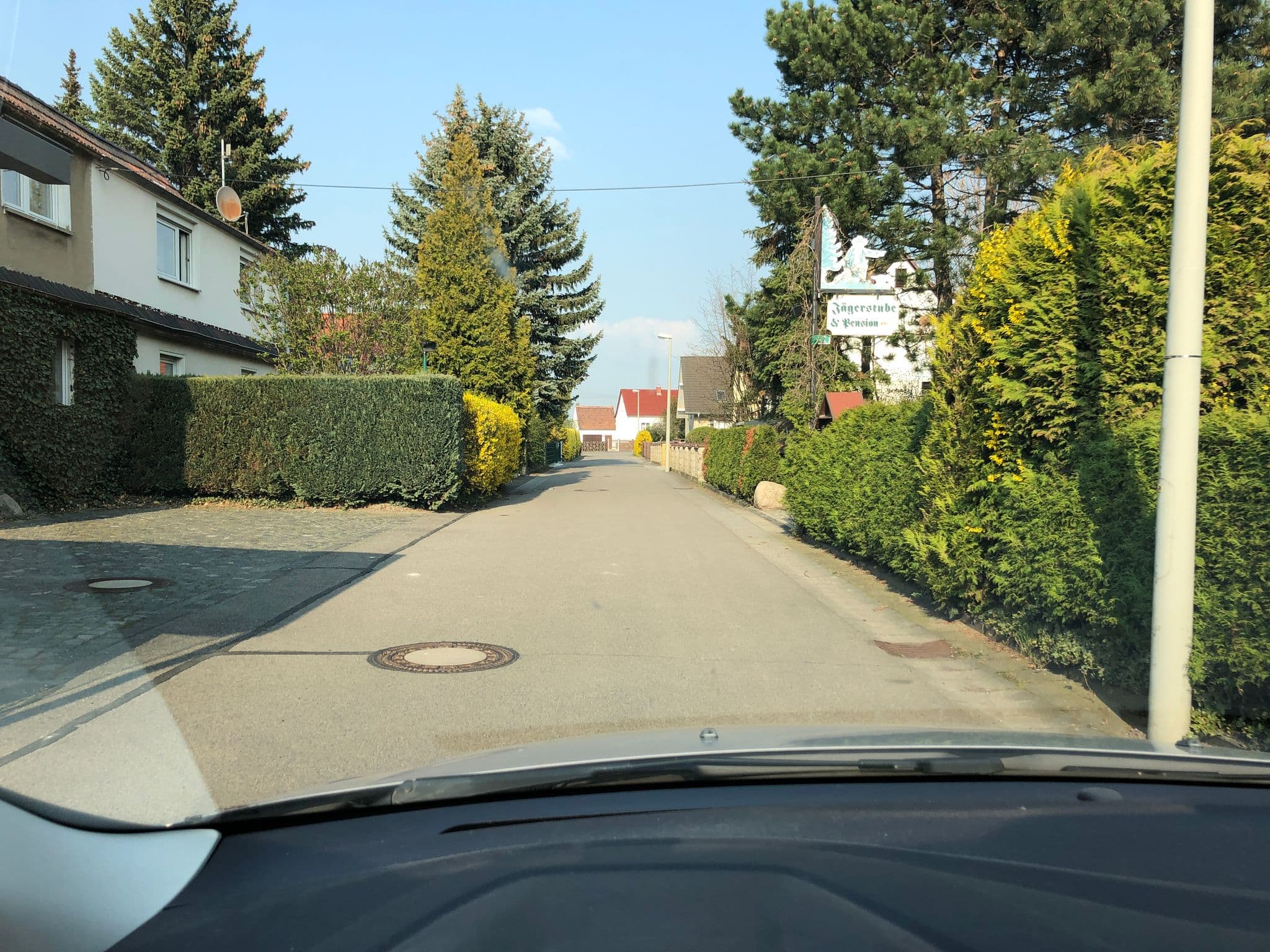 Street view near Pension Jägerstube, Rackwitz — © bejotel (CC BY-SA · Mapillary)