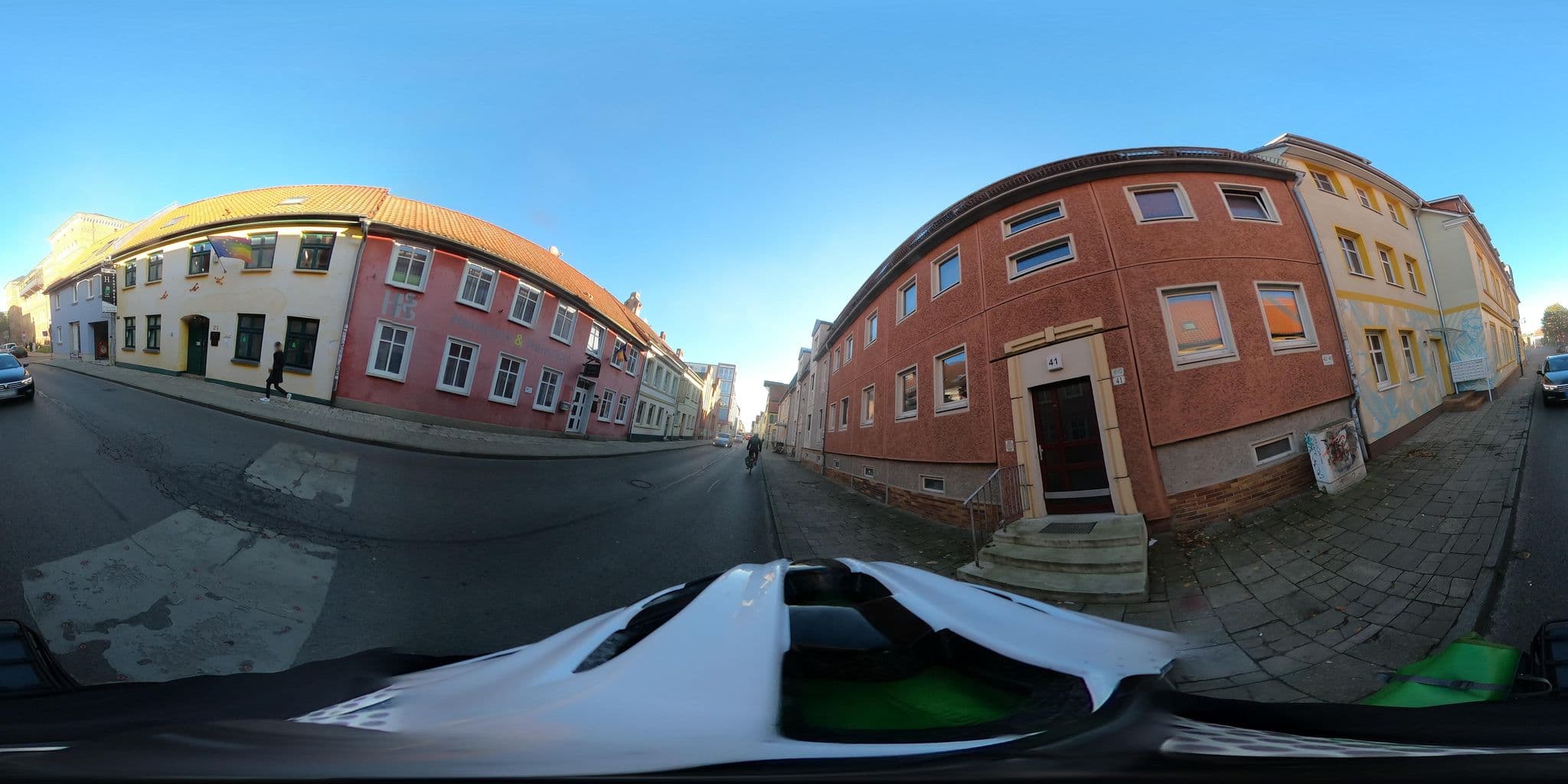Street view near Pension und Apartments Heinrich Inhaber: Jens Heinrich, Universitäts- und Hansestadt Greifswald — © Mobilitaetswerk (CC BY-SA · Mapillary)