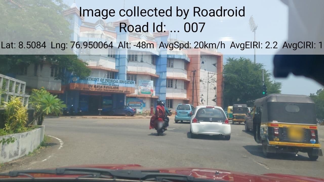 Street view near Muthoot Hotel, Thiruvananthapuram — © roadroid (CC BY-SA · Mapillary)