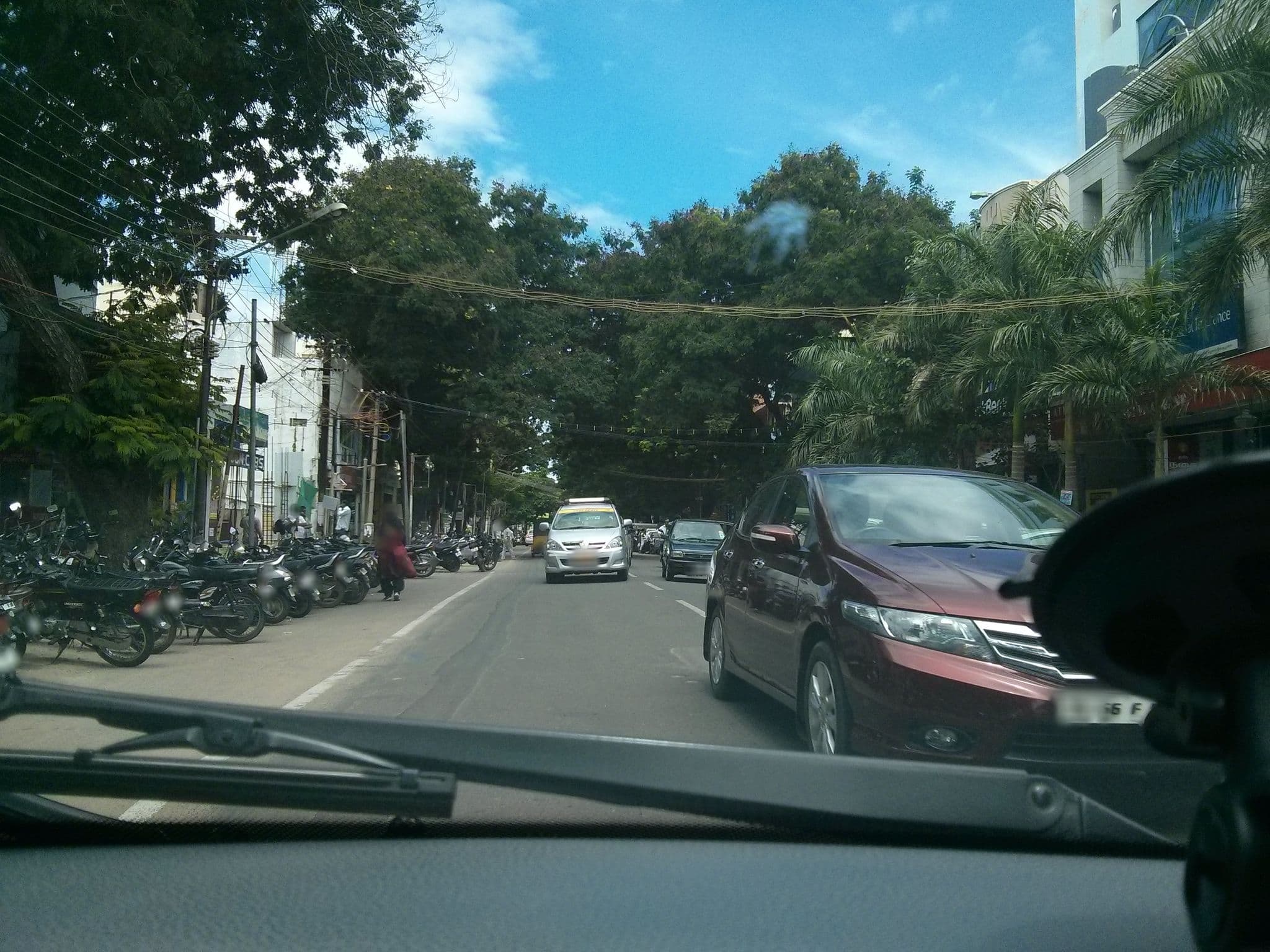 Street view near Hotel Cheran, Coimbatore — © supersubra (CC BY-SA · Mapillary)
