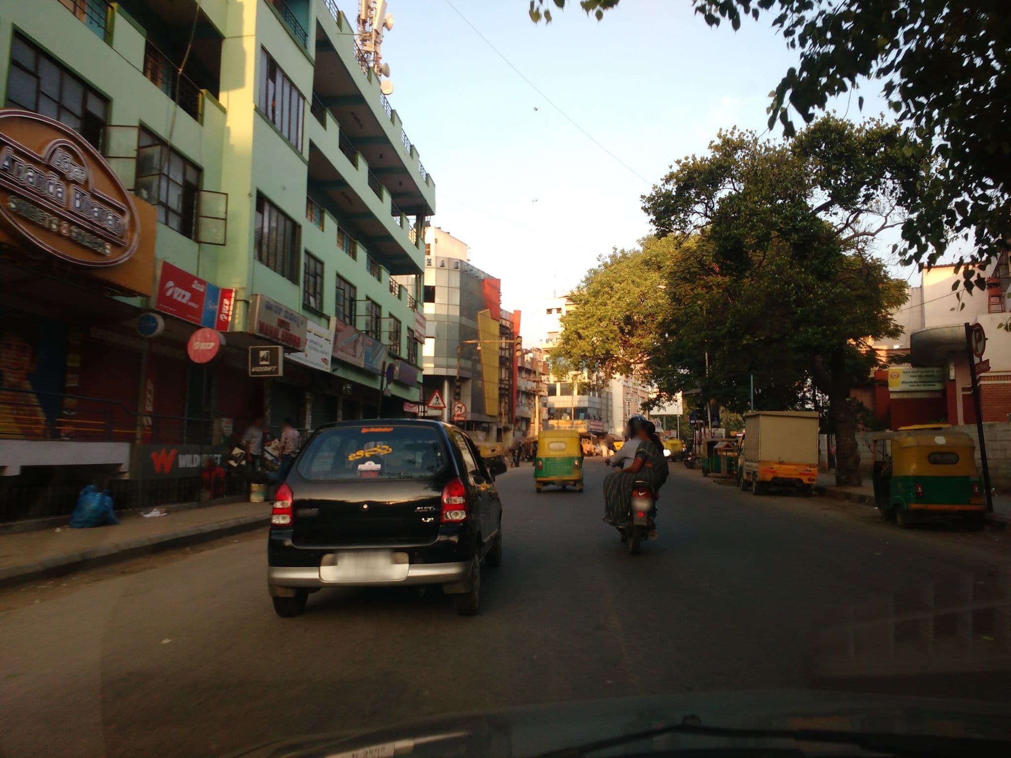 Street view near Hotel Swagath, Bengaluru — © srividya (CC BY-SA · Mapillary)