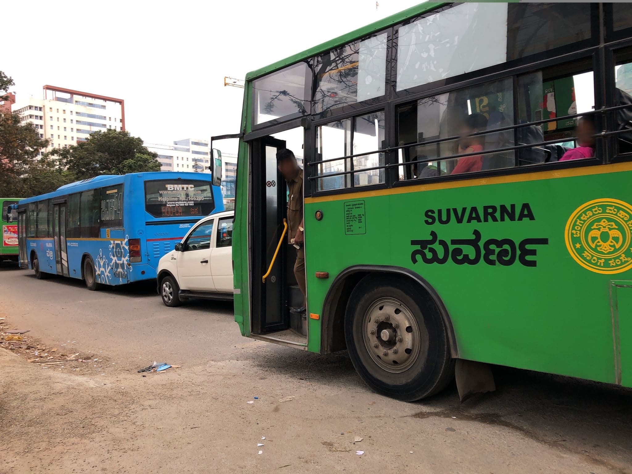 Street view near Nandhini Hotel - Whitefield, Hoskote — © yellowracer (CC BY-SA · Mapillary)