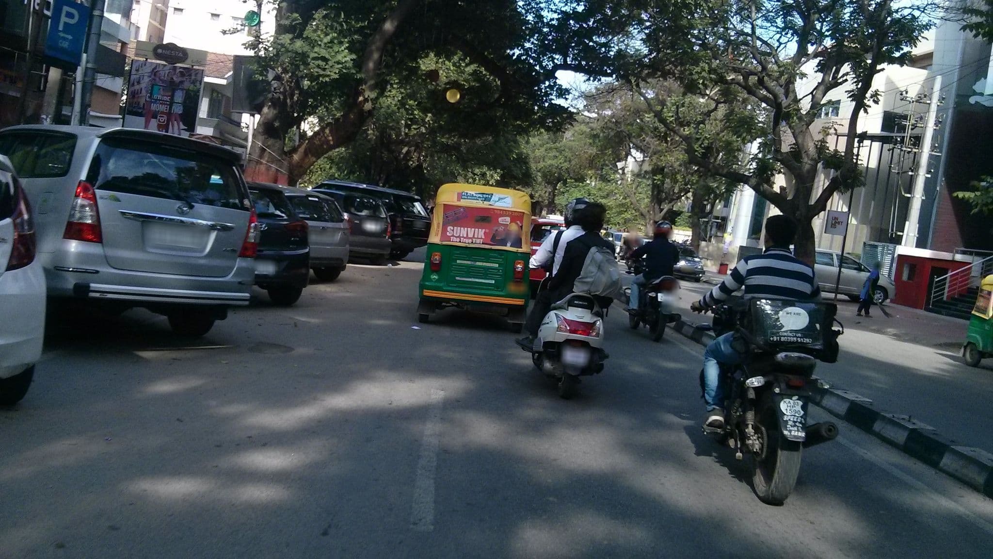 Street view near Hotel Swapna, Bengaluru — © geohacker (CC BY-SA · Mapillary)