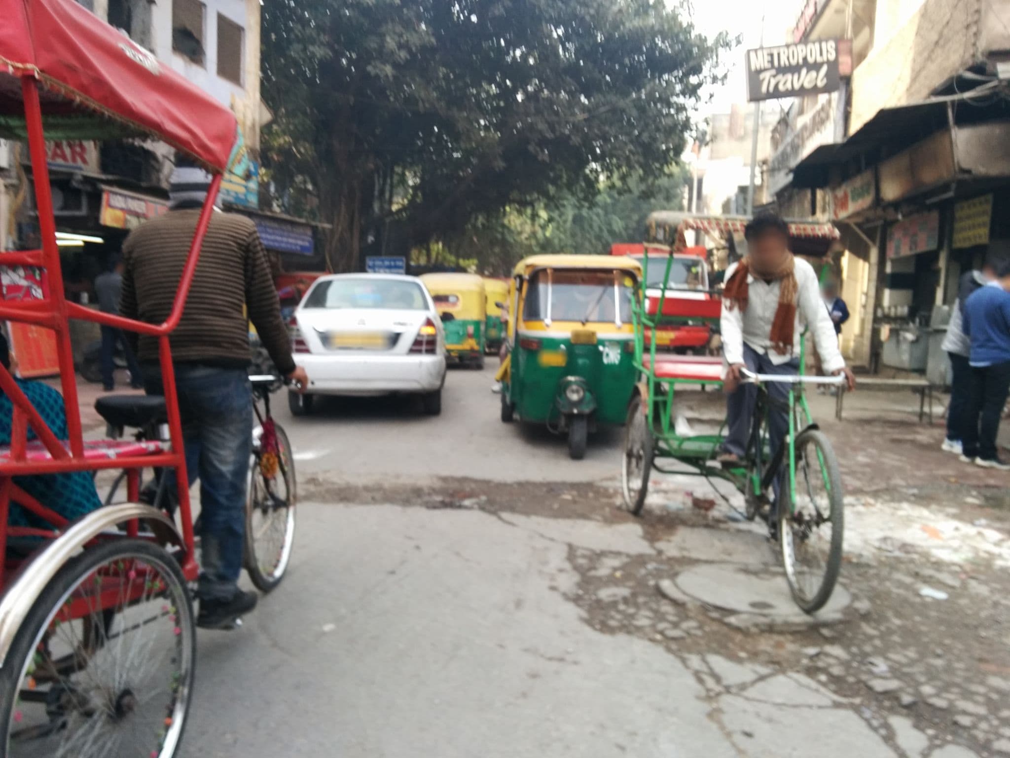 Street view near OYO Rooms Main Bazar Paharganj, New Delhi — © sashazykov (CC BY-SA · Mapillary)
