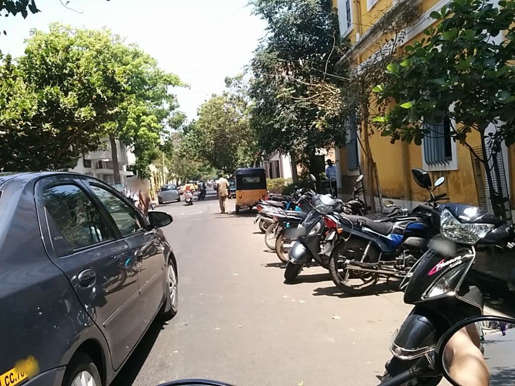 Street view near Lotus Hotel, Puducherry — © sashazykov (CC BY-SA · Mapillary)