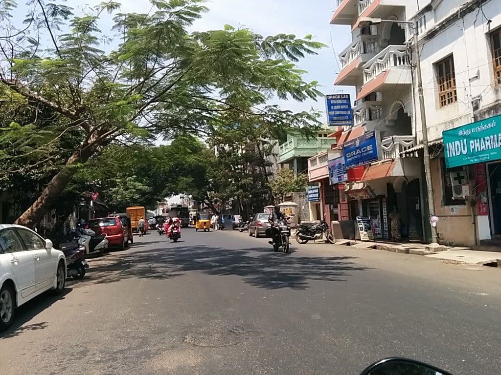 Street view near Hotel Devi's Grand, Puducherry — © sashazykov (CC BY-SA · Mapillary)