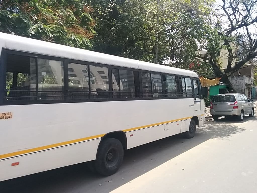 Street view near The Raintree Hotel, Annasalai, Gāndhī Nagar — © sashazykov (CC BY-SA · Mapillary)