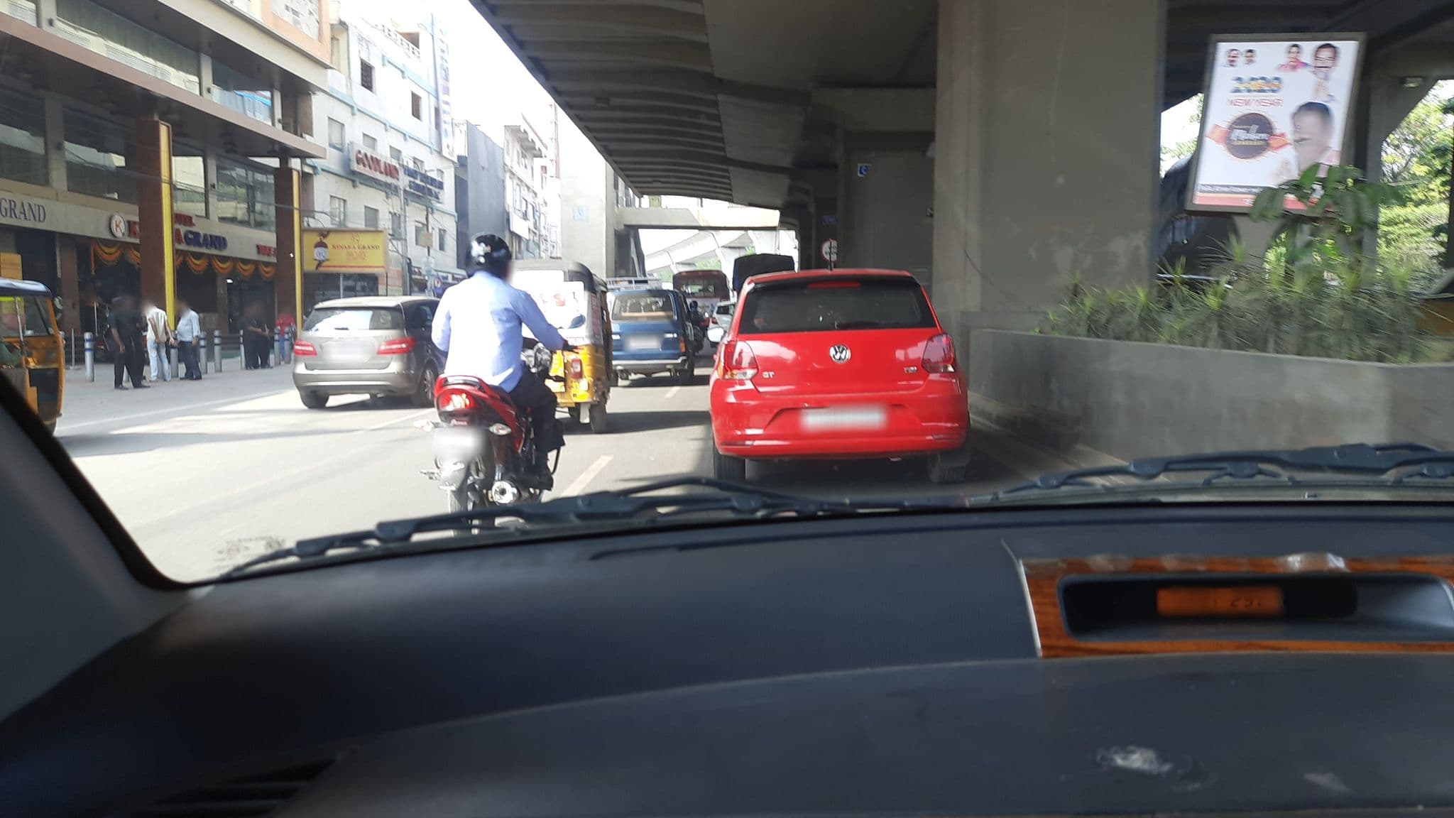 Street view near Swagath Grand Hotel Habsiguda, Osmania University — © thanneru (CC BY-SA · Mapillary)