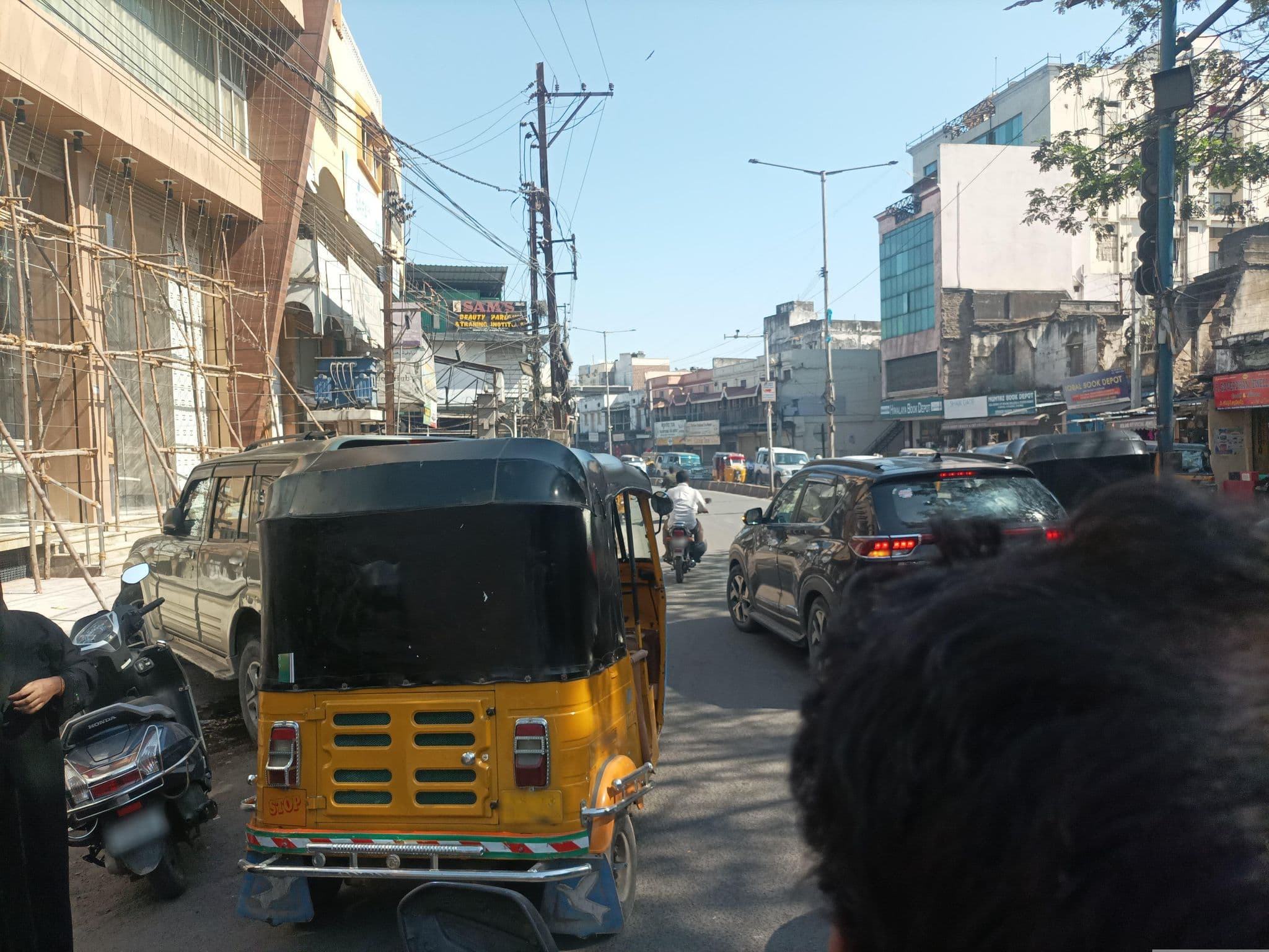 Street view near Hotel New White House, Hyderabad — © abhishekk962 (CC BY-SA · Mapillary)
