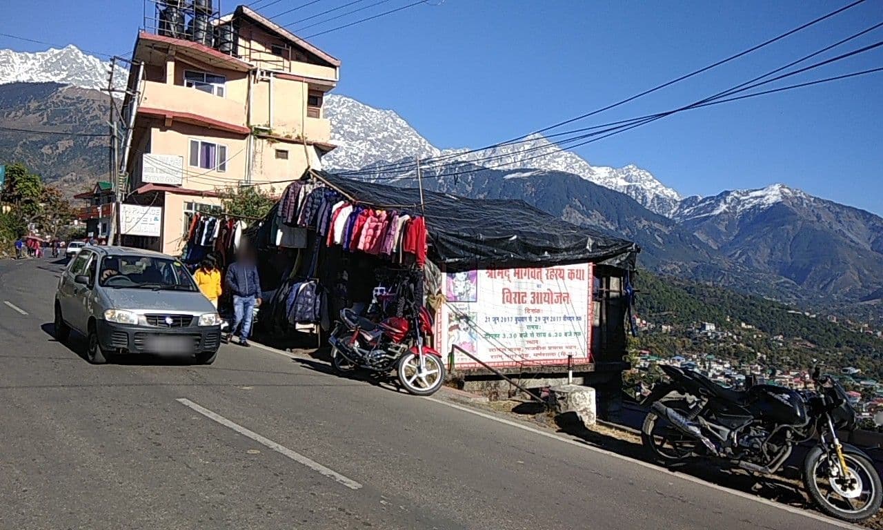 Street view near Rainbow Lodge, Dharamsala — © bholekibhasam (CC BY-SA · Mapillary)