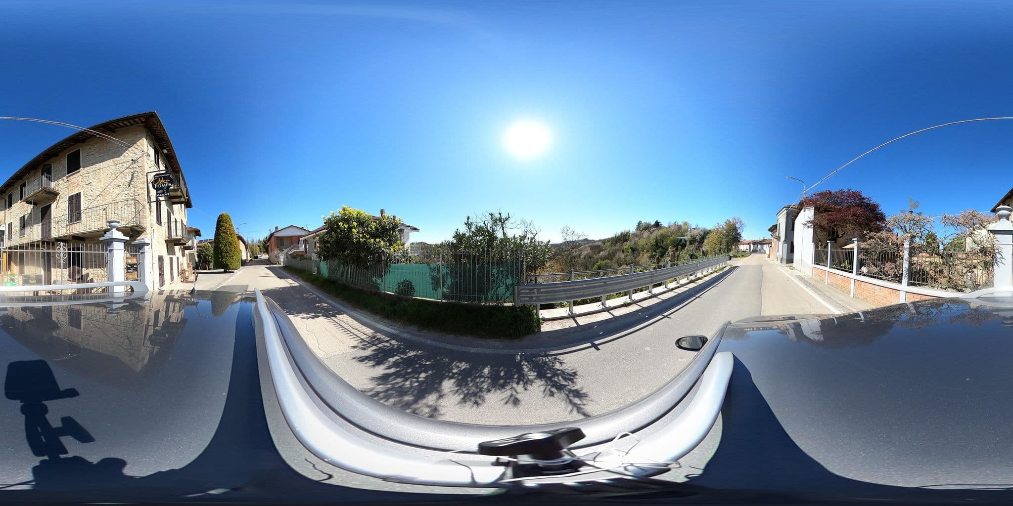 Street view near Osteria della Pompa, Pomaretto — © canfe (CC BY-SA · Mapillary)