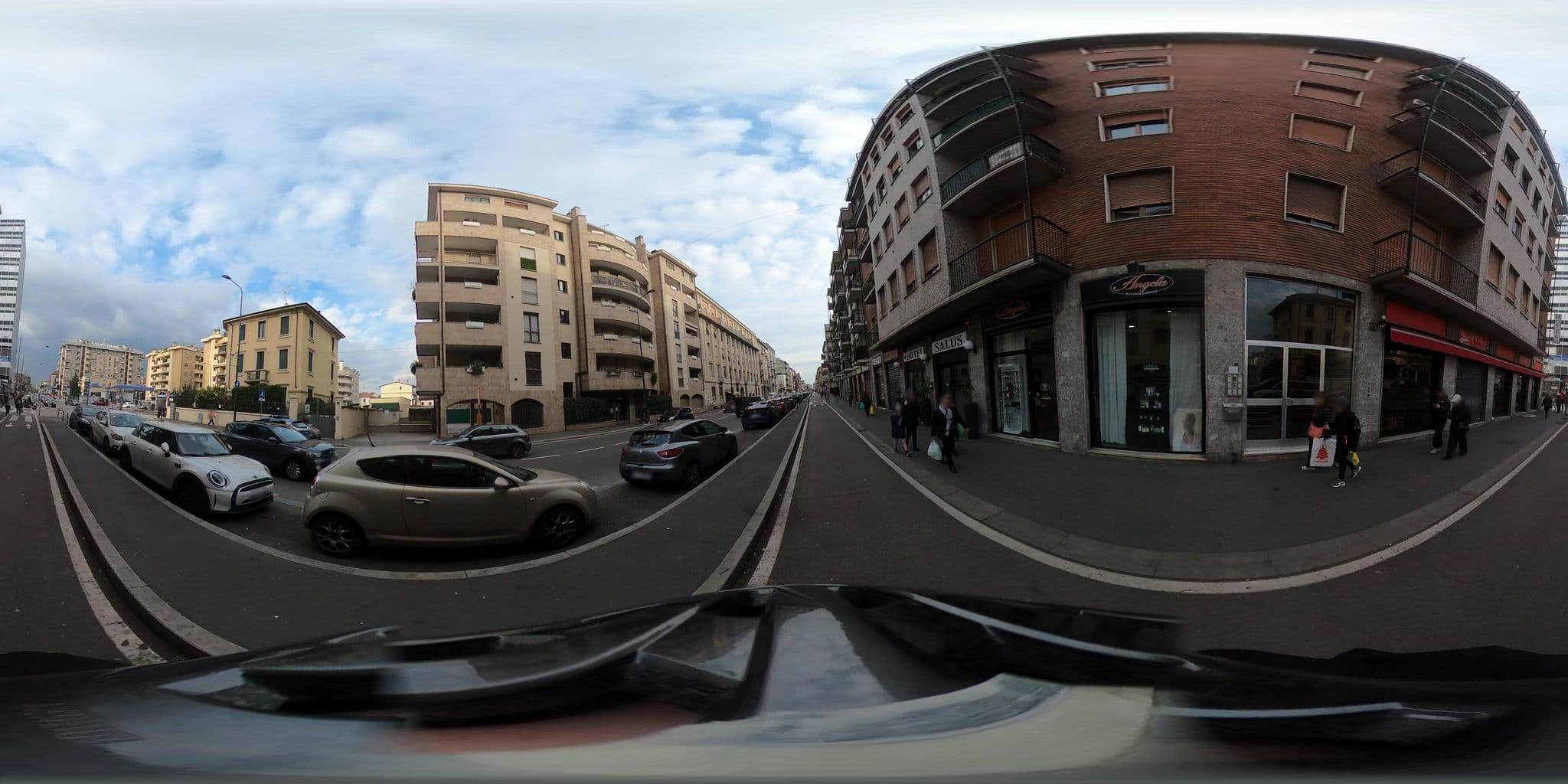 Street view near Hotel Salus, Quarto Oggiaro — © jacopofar (CC BY-SA · Mapillary)