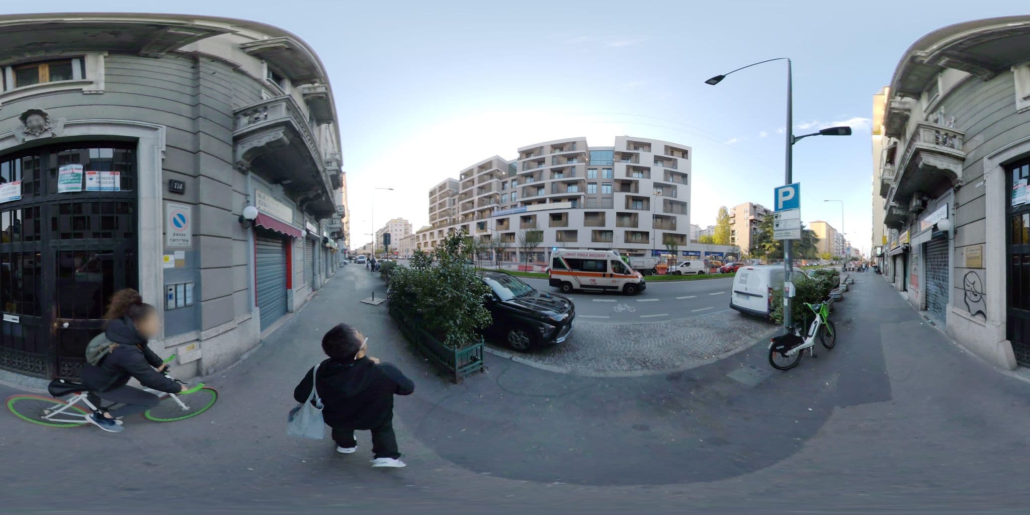 Street view near Linea Uno Hotel & Residence Milano by Gruppo UNA, Adriano — © mapconcierge (CC BY-SA · Mapillary)
