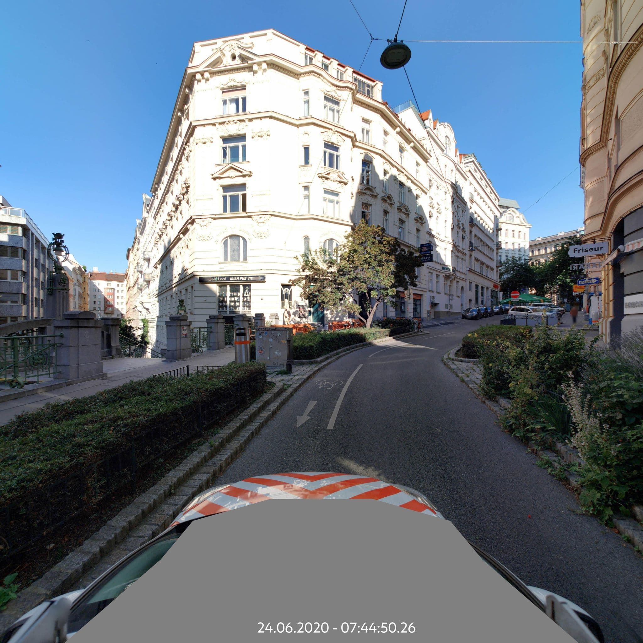 Street view near Pension Mozart, Mariahilf — © eliasgander (CC BY-SA · Mapillary)