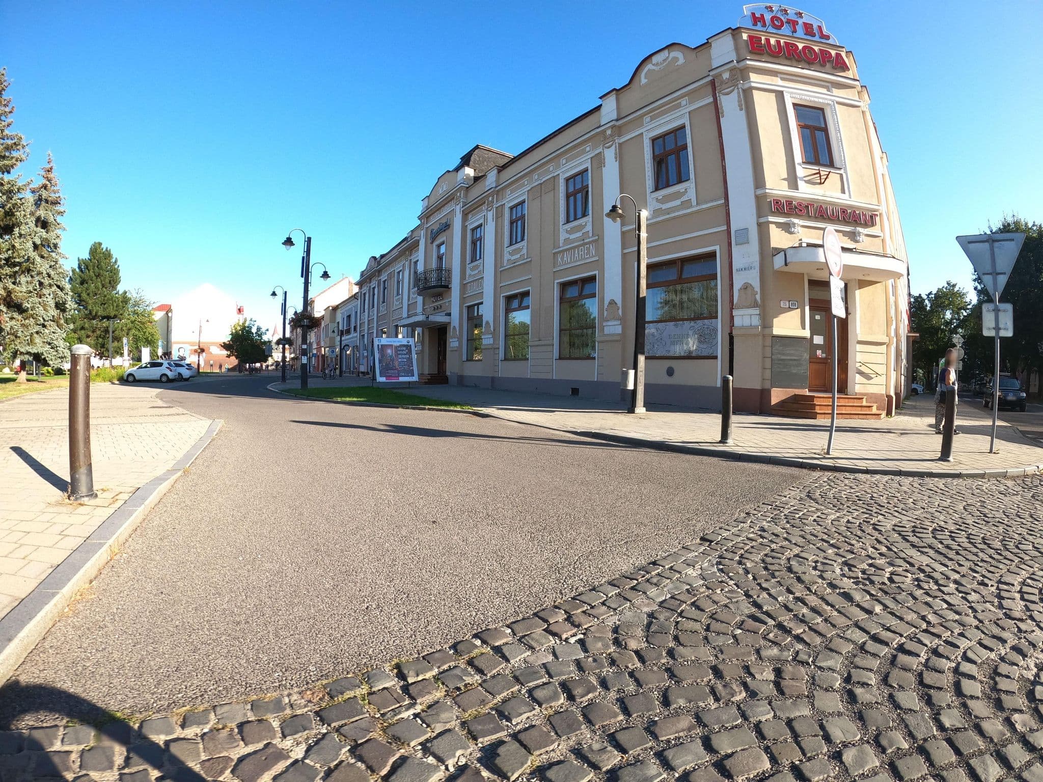Street view near Hotel Europa, Liptovský Mikuláš