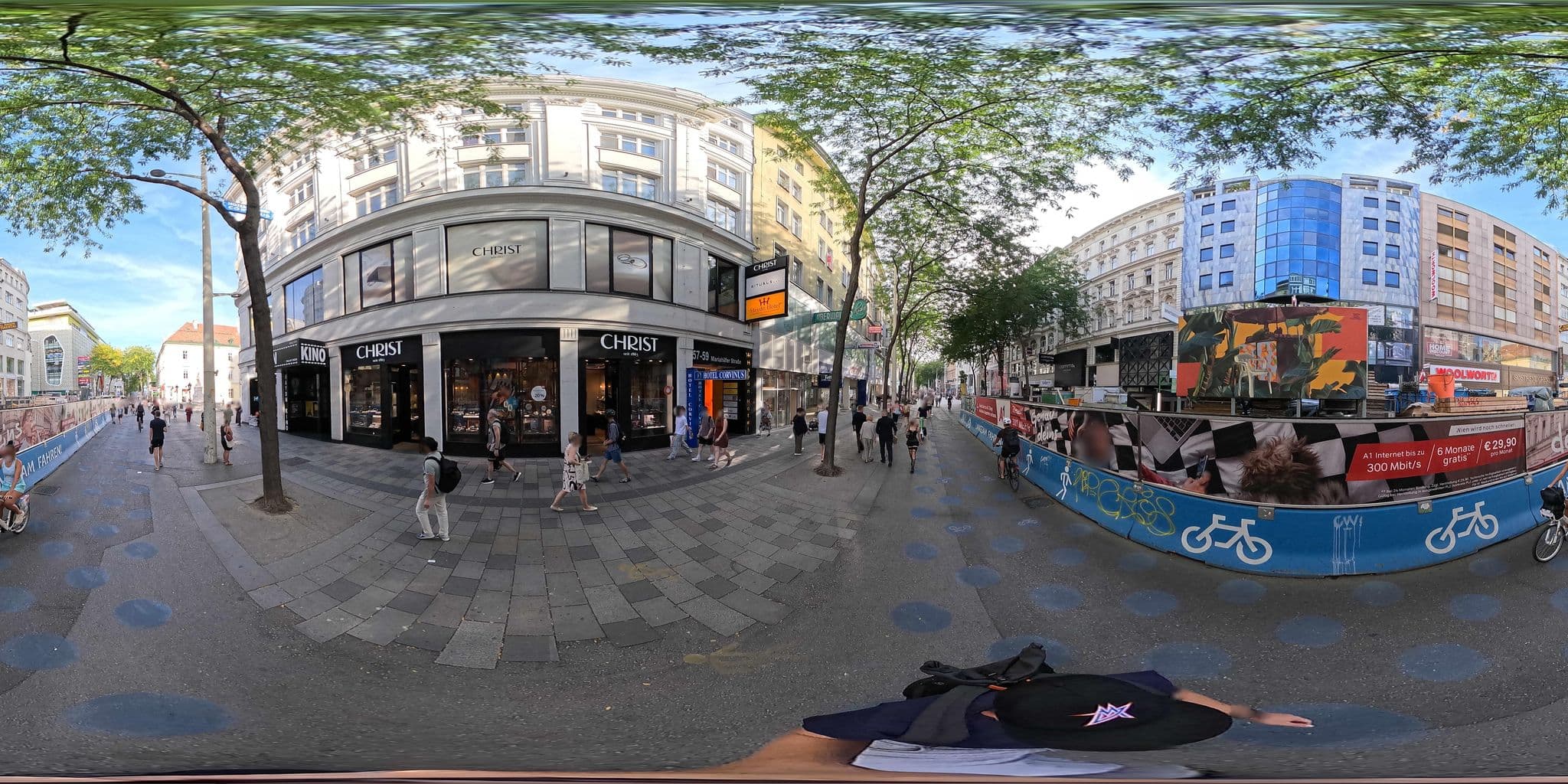 Street view near Corvinus, Mariahilf — © consens_verkehrsplanung (CC BY-SA · Mapillary)