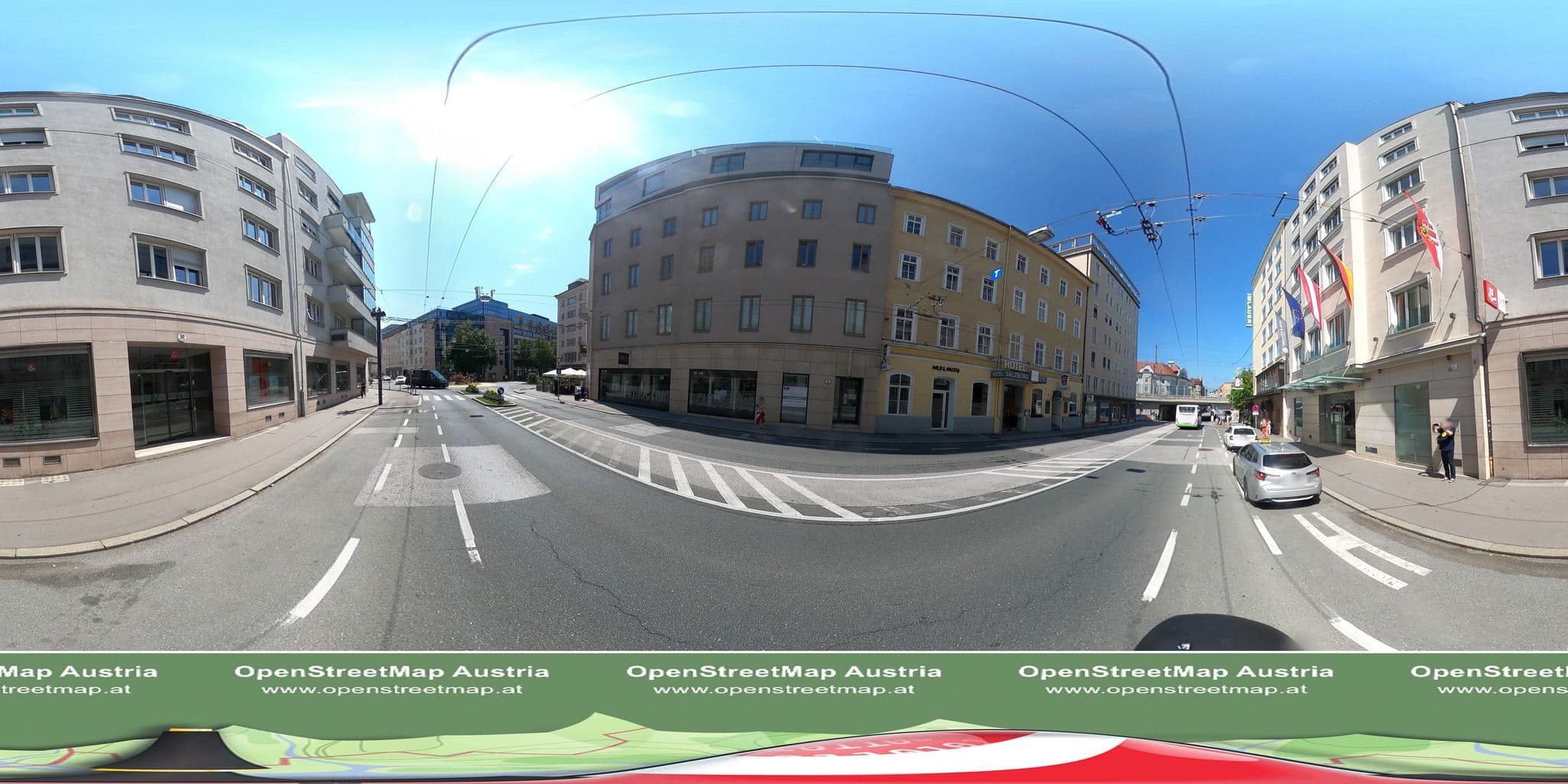 Street view near Hotel IMLAUER & Bräu, Salzburg — © OidaHeast (CC BY-SA · Mapillary)