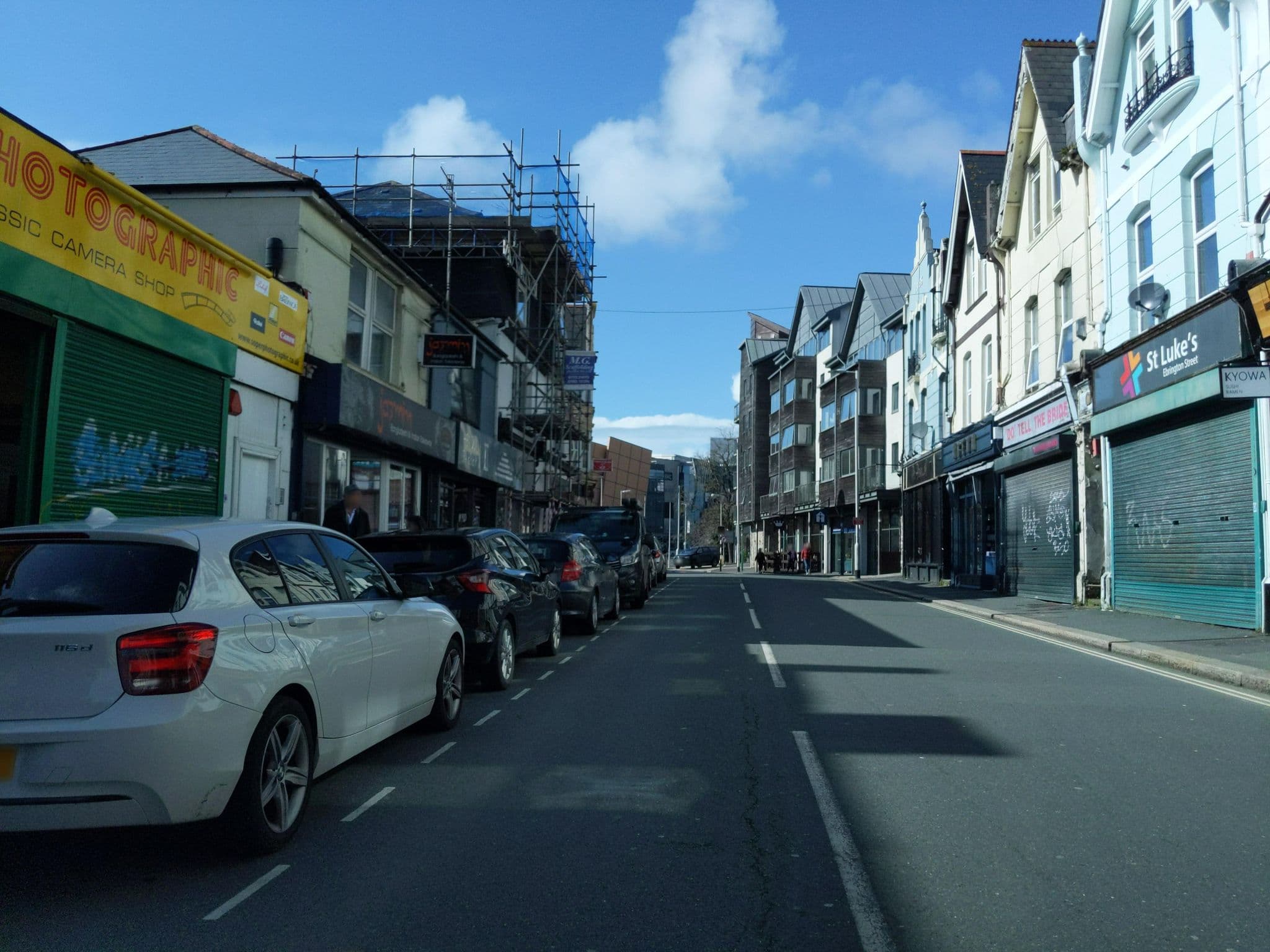 Street view near Ebrington Street Barbers, Plymouth — © WaggyDog (CC BY-SA · Mapillary)