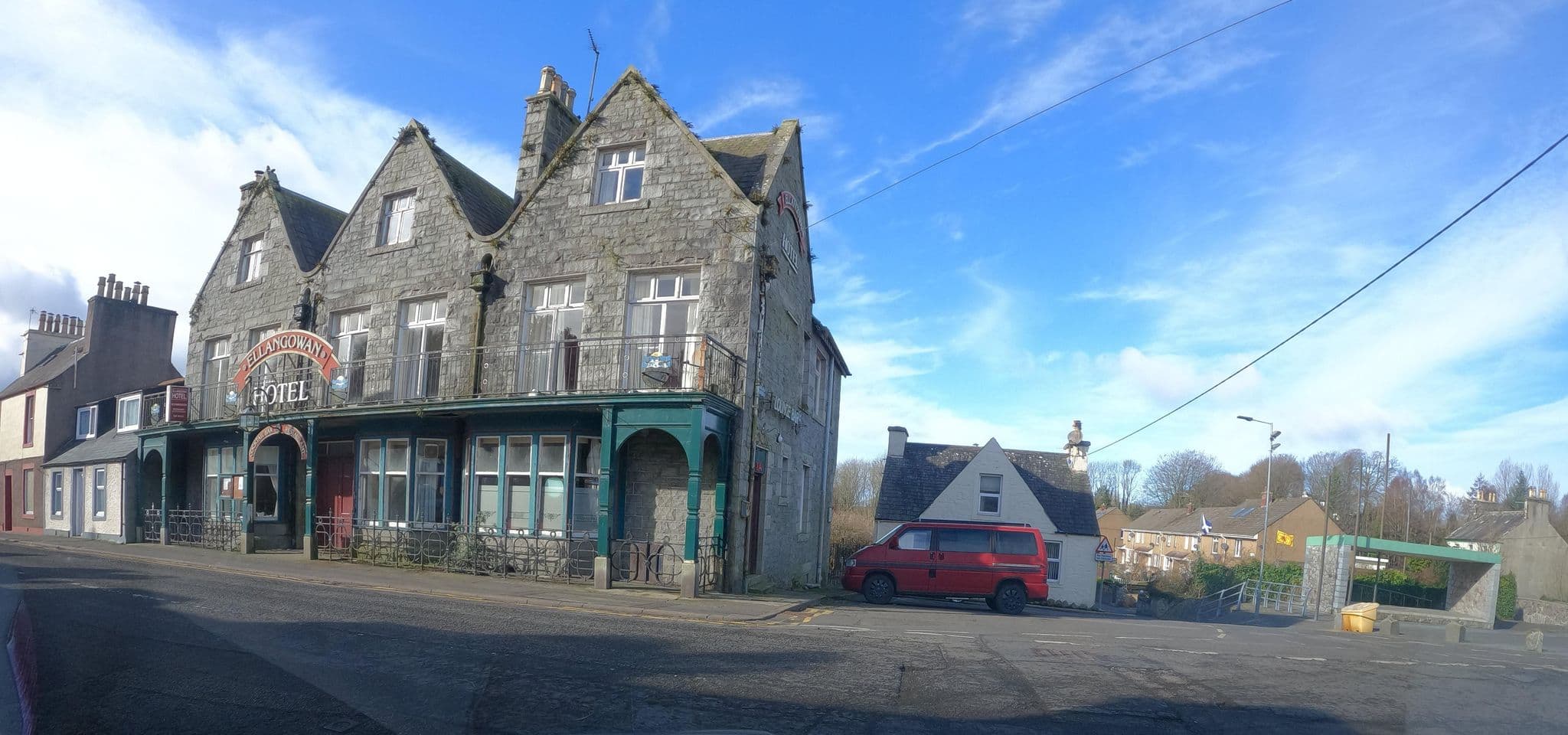 Street view near Ellangowan Hotel, Newton Stewart — © hobgoblin (CC BY-SA · Mapillary)