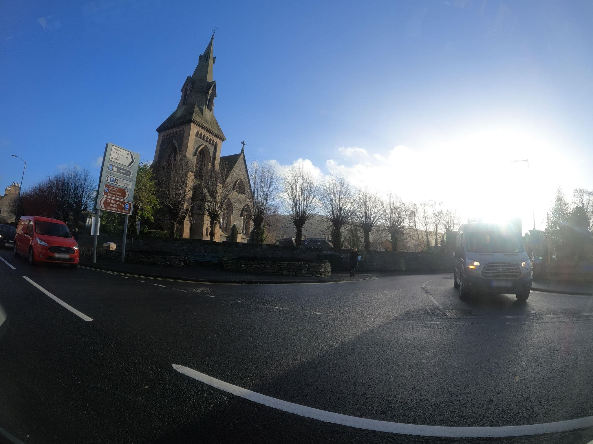 Street view near Cleikum Mill Lodge, Innerleithen — © hobgoblin (CC BY-SA · Mapillary)