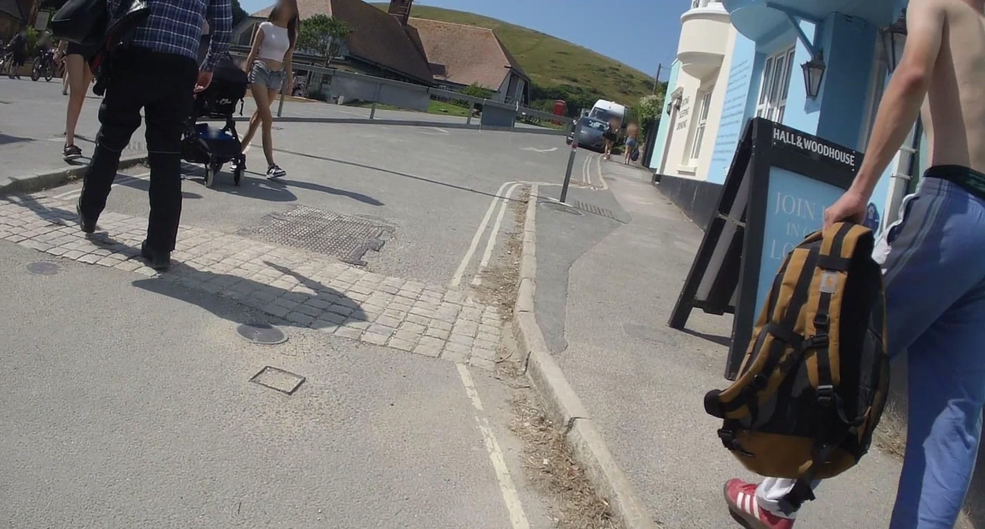Street view near Lulworth Cove Inn, Wool — © jpennycook (CC BY-SA · Mapillary)