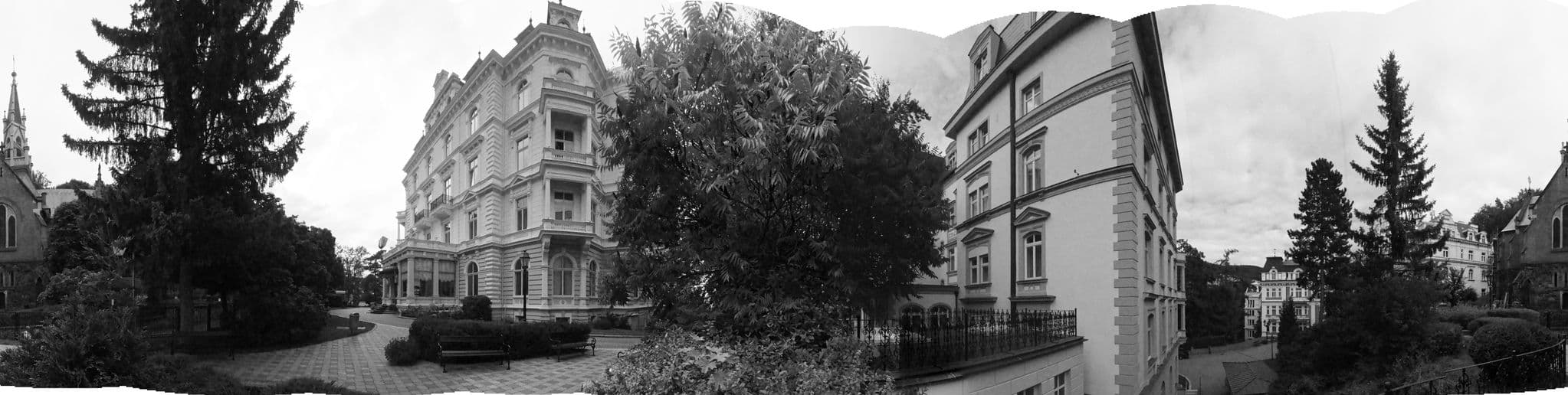 Street view near Hotel Královská vila, Karlovy Vary