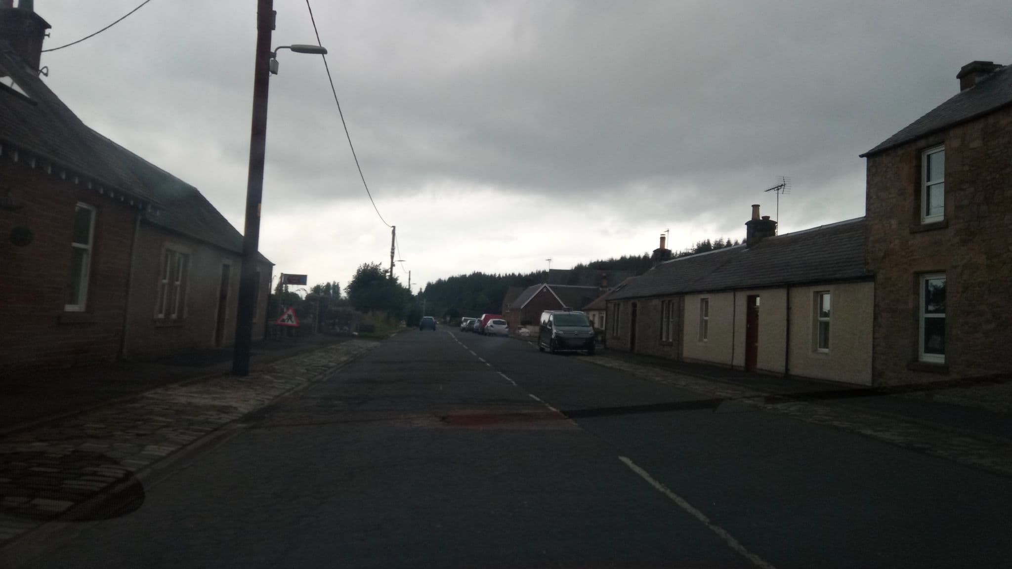 Street view near Woodbine Cottage - Newcastleton, Langholm — © victuallers (CC BY-SA · Mapillary)