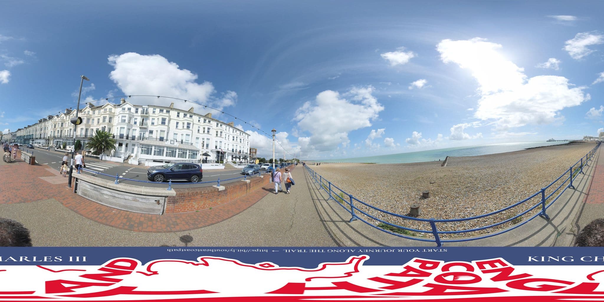 Street view near Seabreeze Apartment, Eastbourne — © EnglandCoastPath (CC BY-SA · Mapillary)