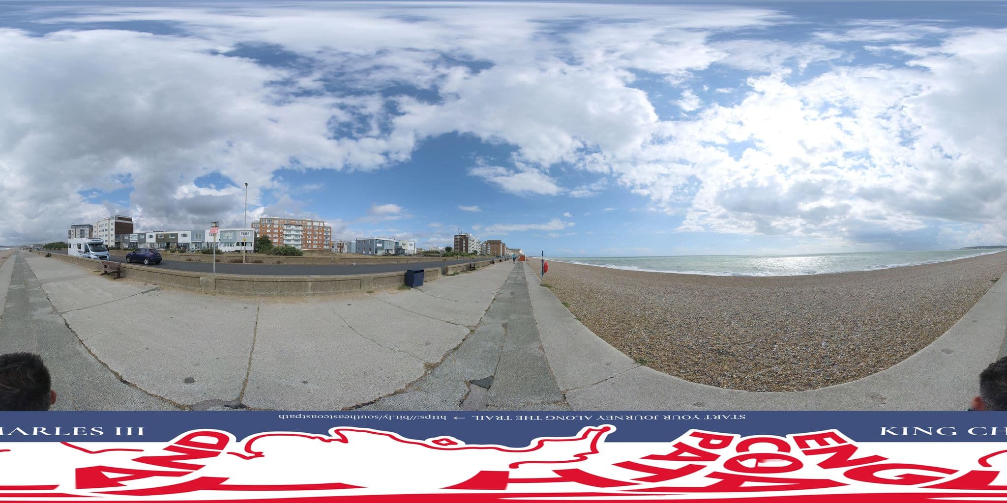 Street view near Pebbles Beach House, Seaford — © EnglandCoastPath (CC BY-SA · Mapillary)