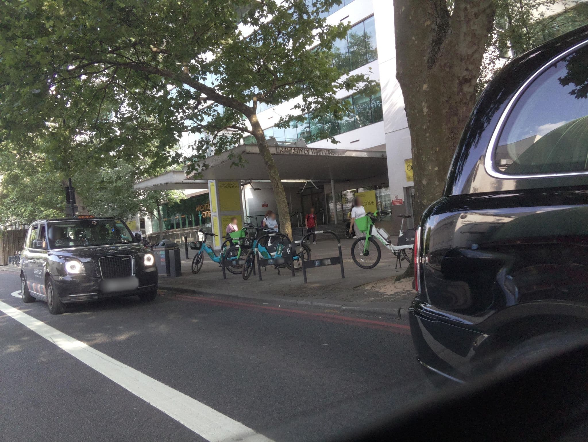 Street view near Marylebone Hall, West End of London — © southglos (CC BY-SA · Mapillary)