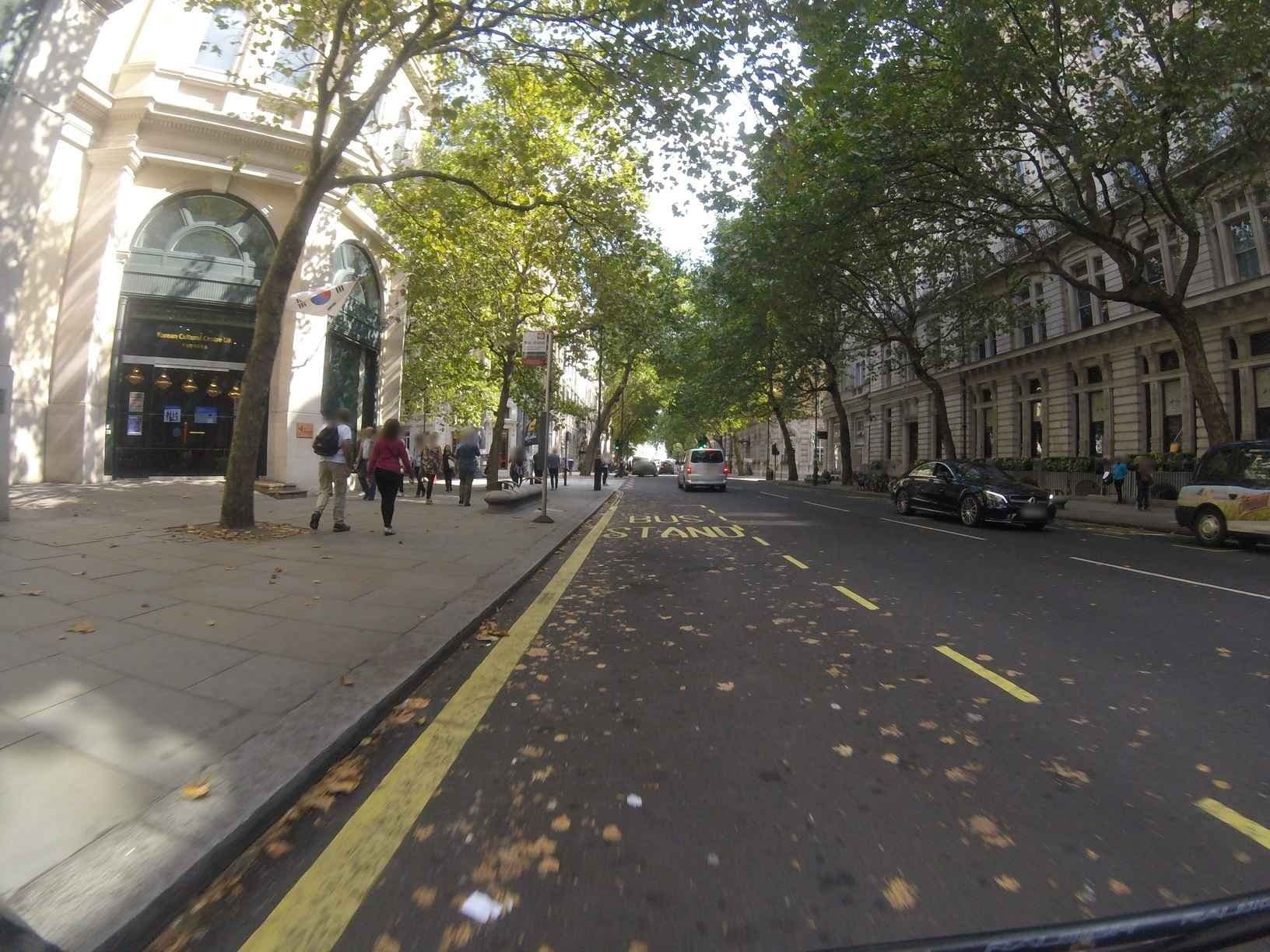 Street view near Northumberland House, London — © domdomegg (CC BY-SA · Mapillary)