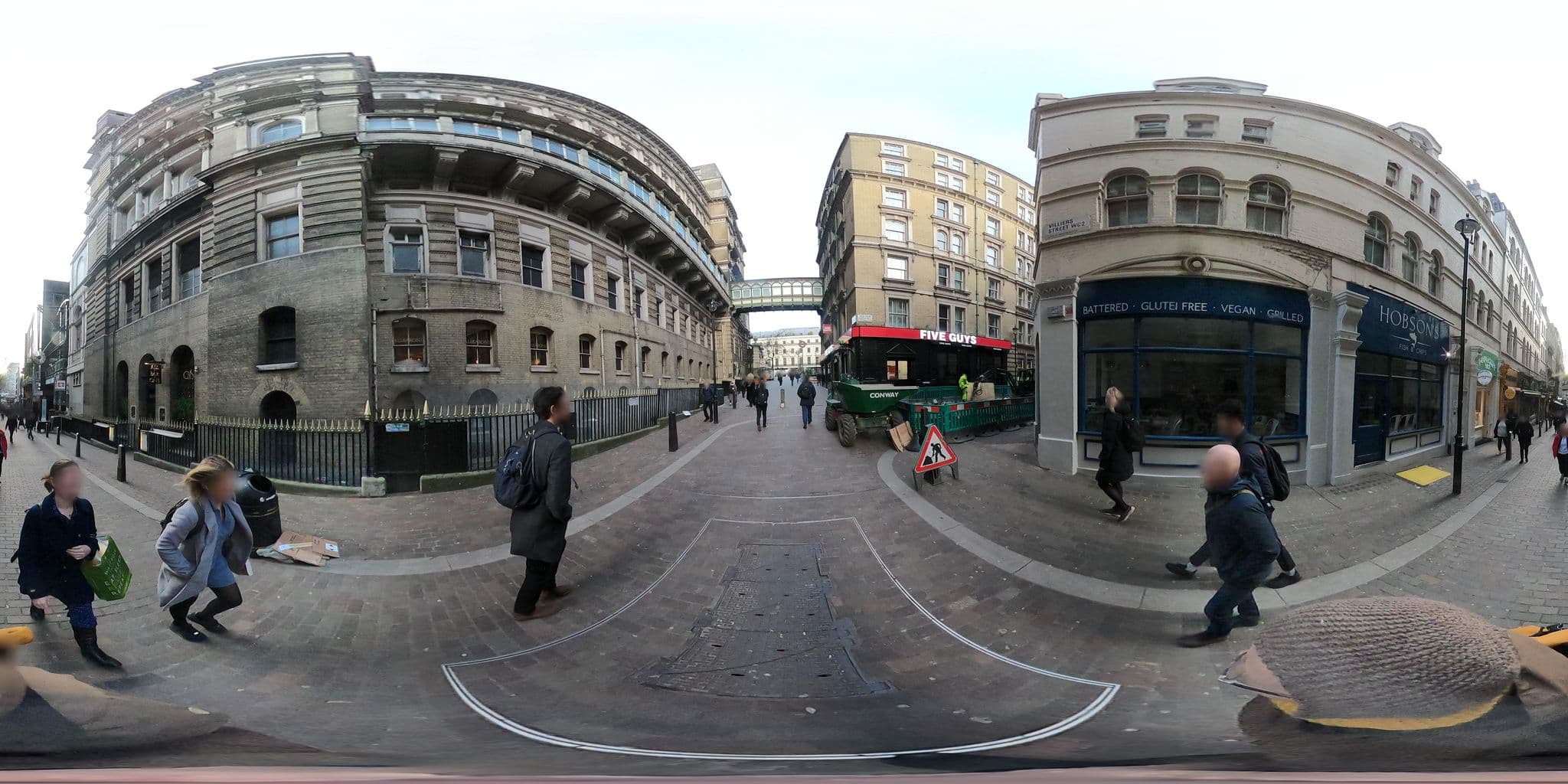 Street view near Amba Charing Cross Hotel, London — © peterleth (CC BY-SA · Mapillary)