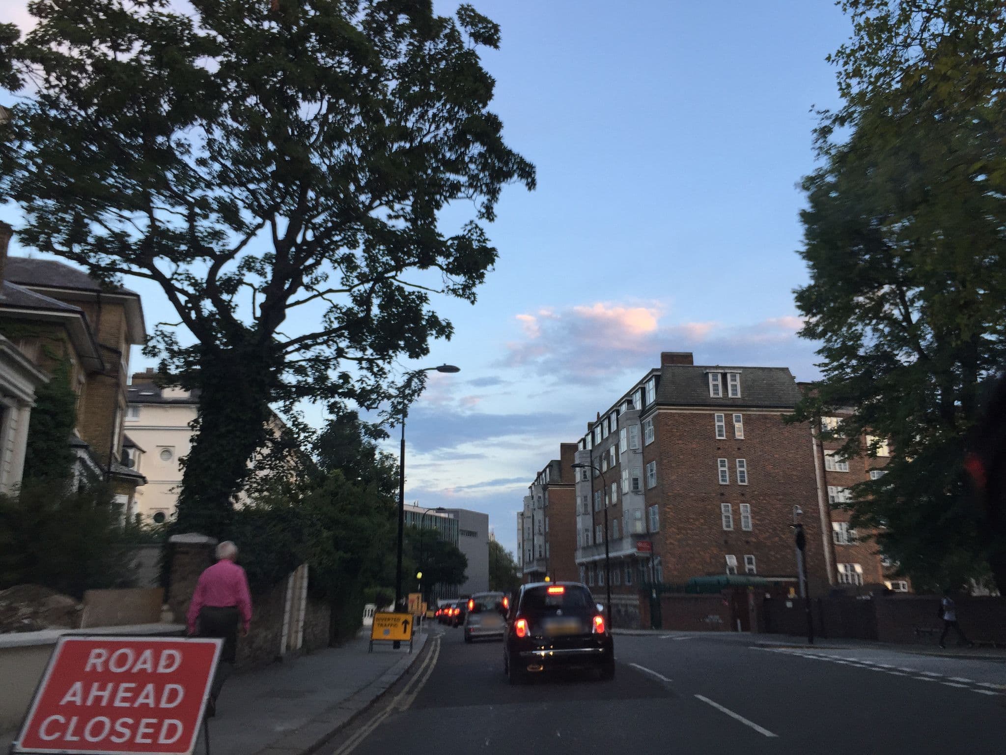 Street view near Palmers Lodge Swiss Cottage, Belsize Park — © tcoppel (CC BY-SA · Mapillary)