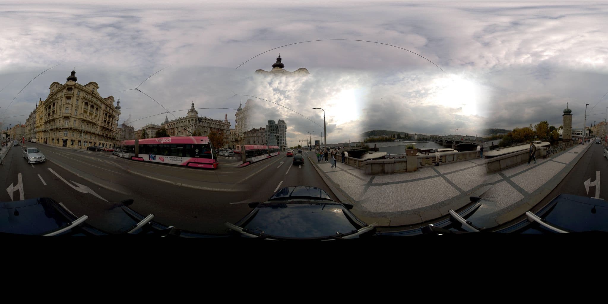 Street view near Botel Matylda, Nové Město